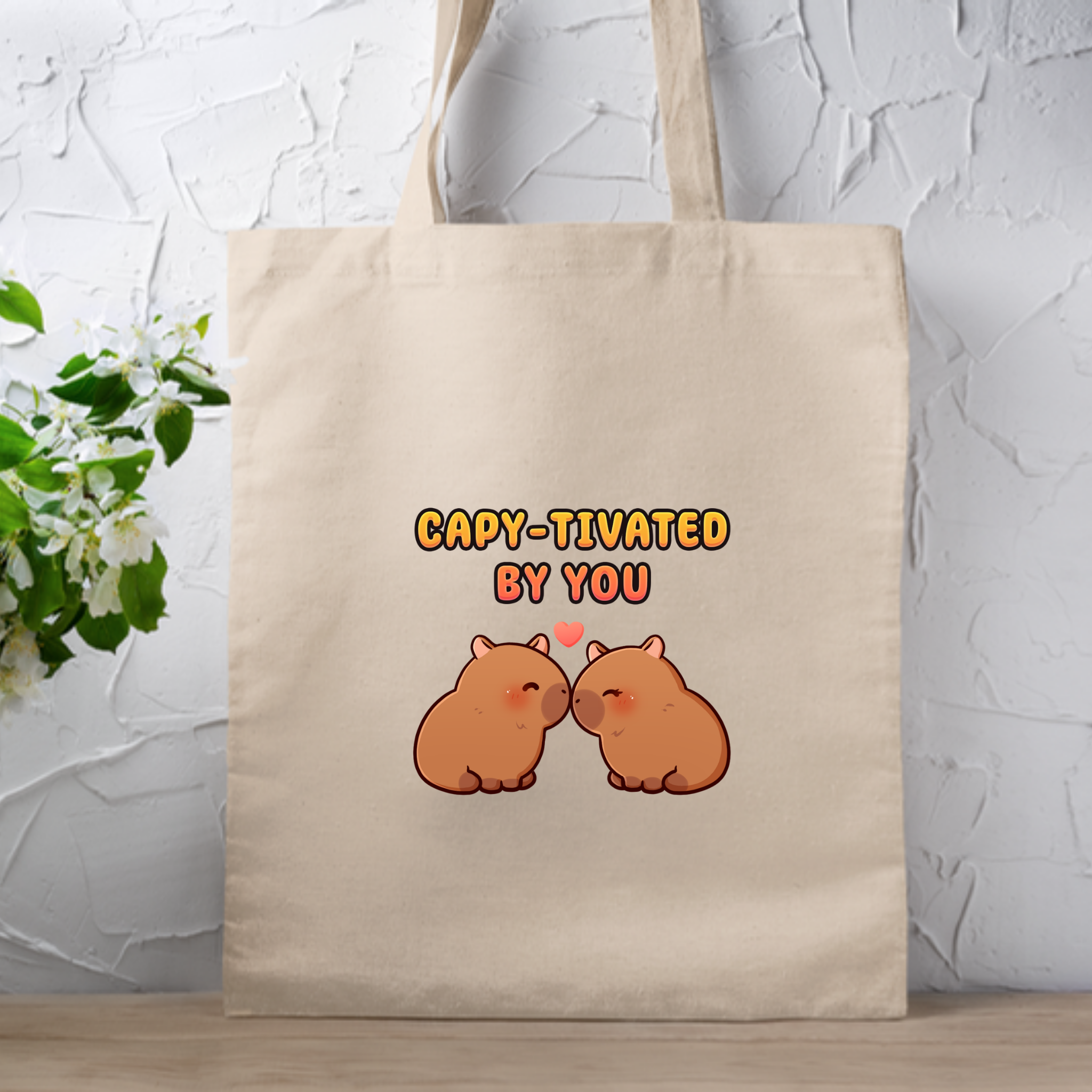 Capy-tivated by You Capybara Couple Tote Bag