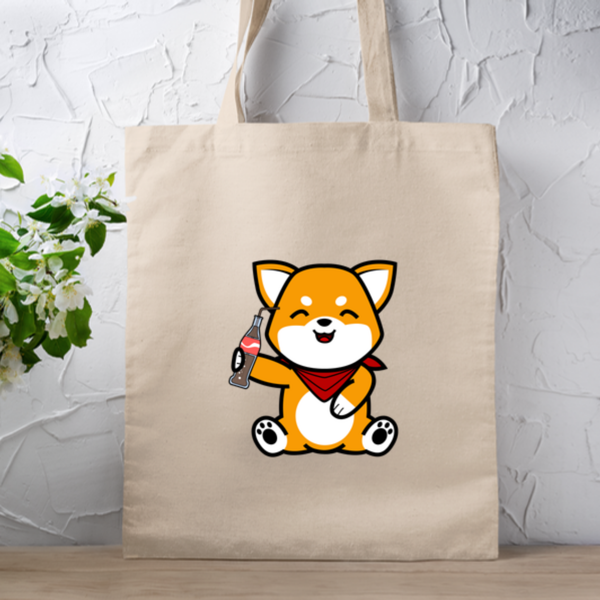 Dog Drinking Cola Tote Bag
