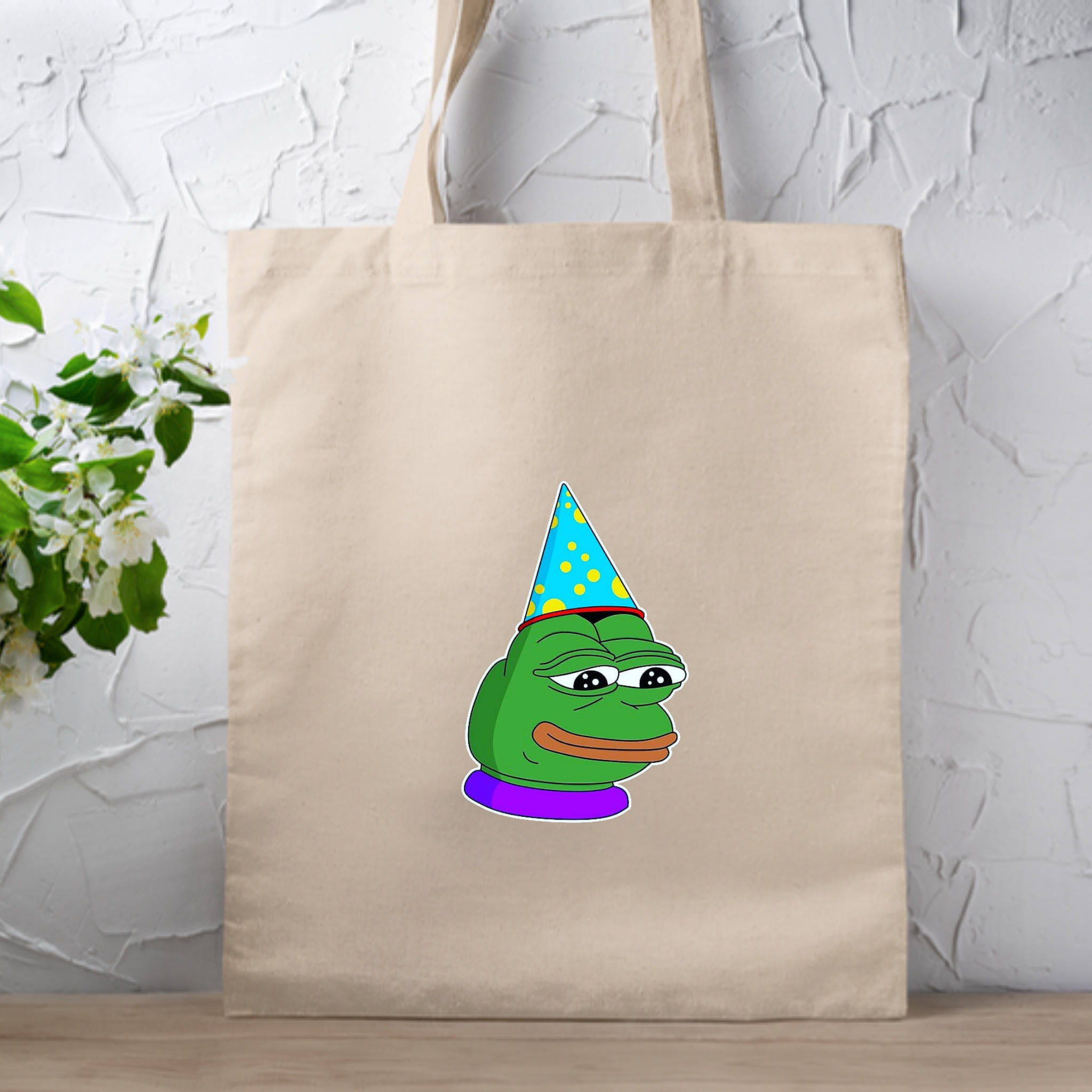 Birthday Hat Pepe the Frog Tote Bag