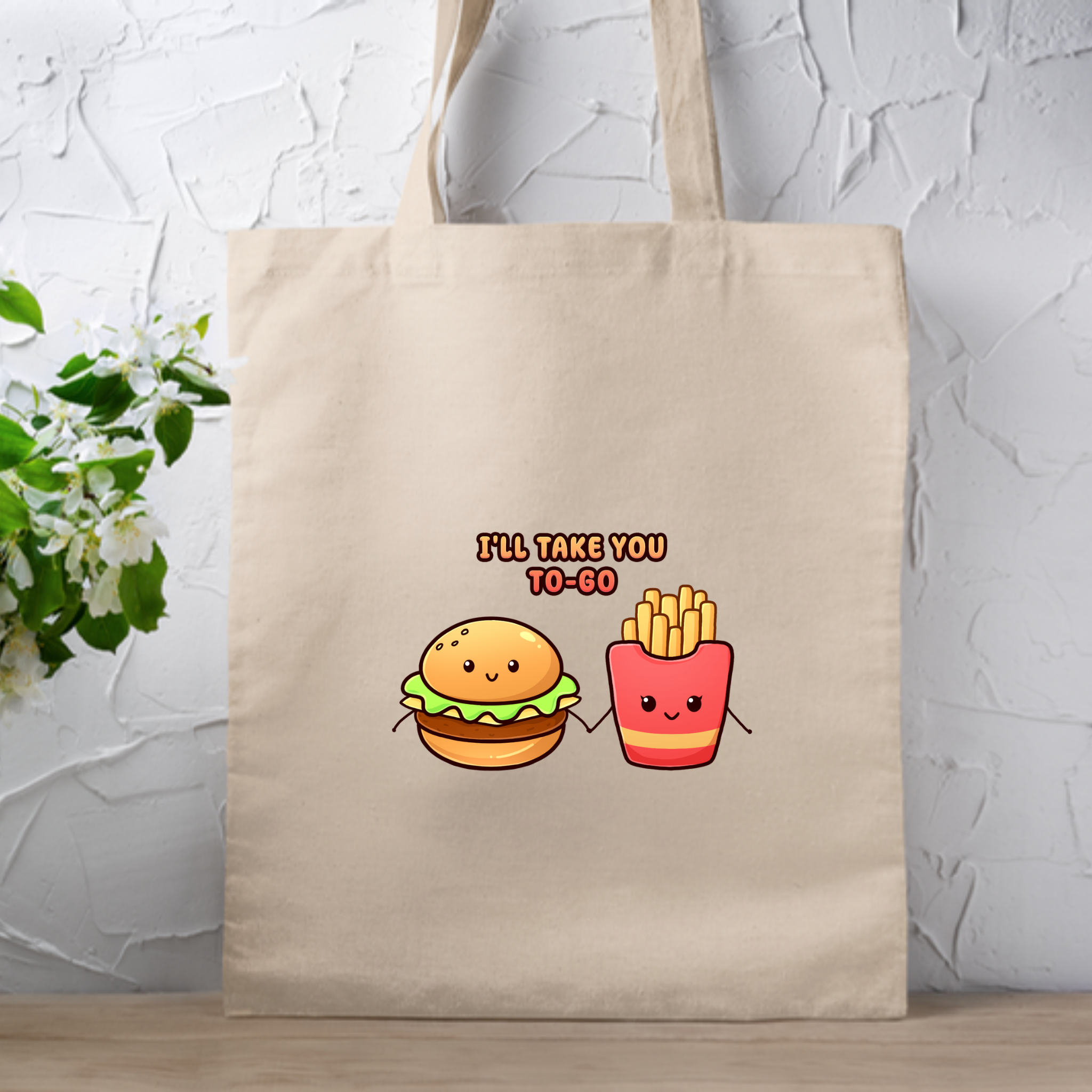I'll Take You To-Go Burger and Fries Couple Tote Bag