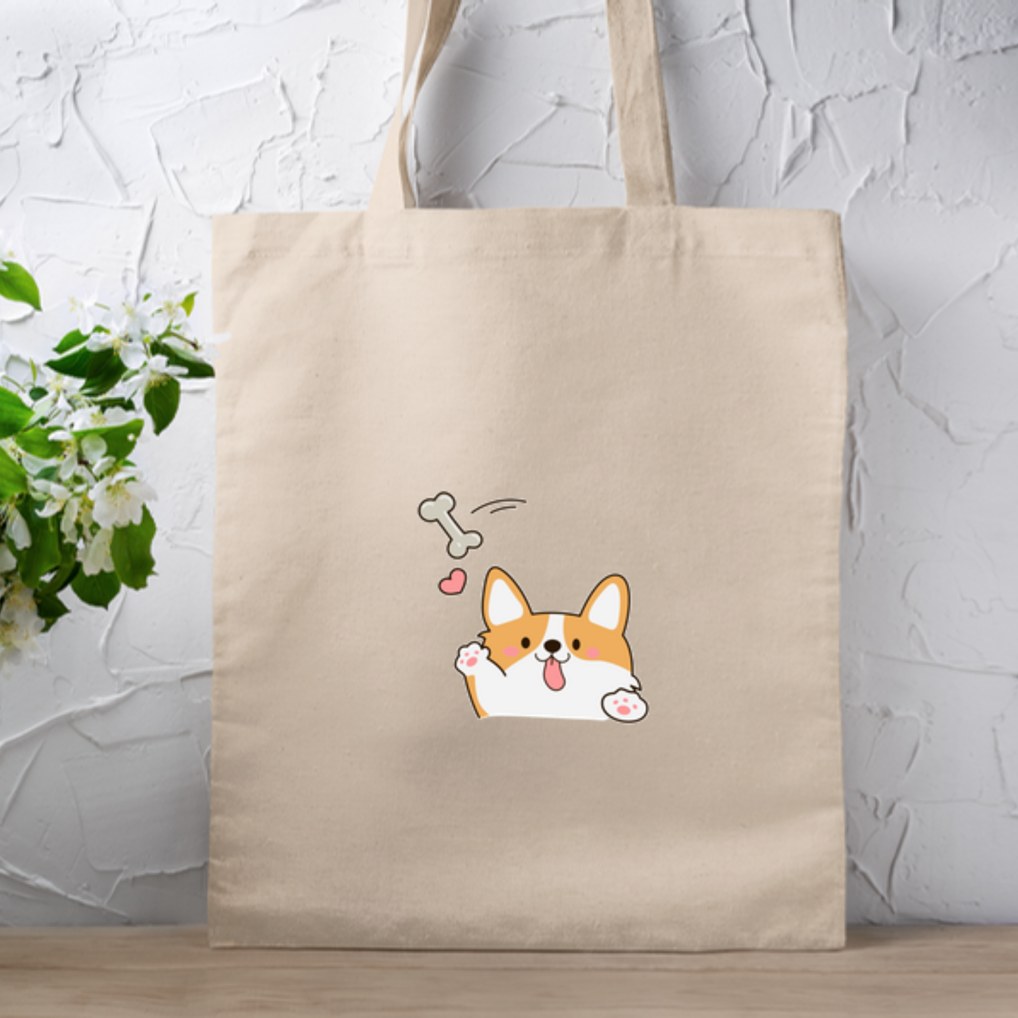 Dog Fetching Bone Tote Bag
