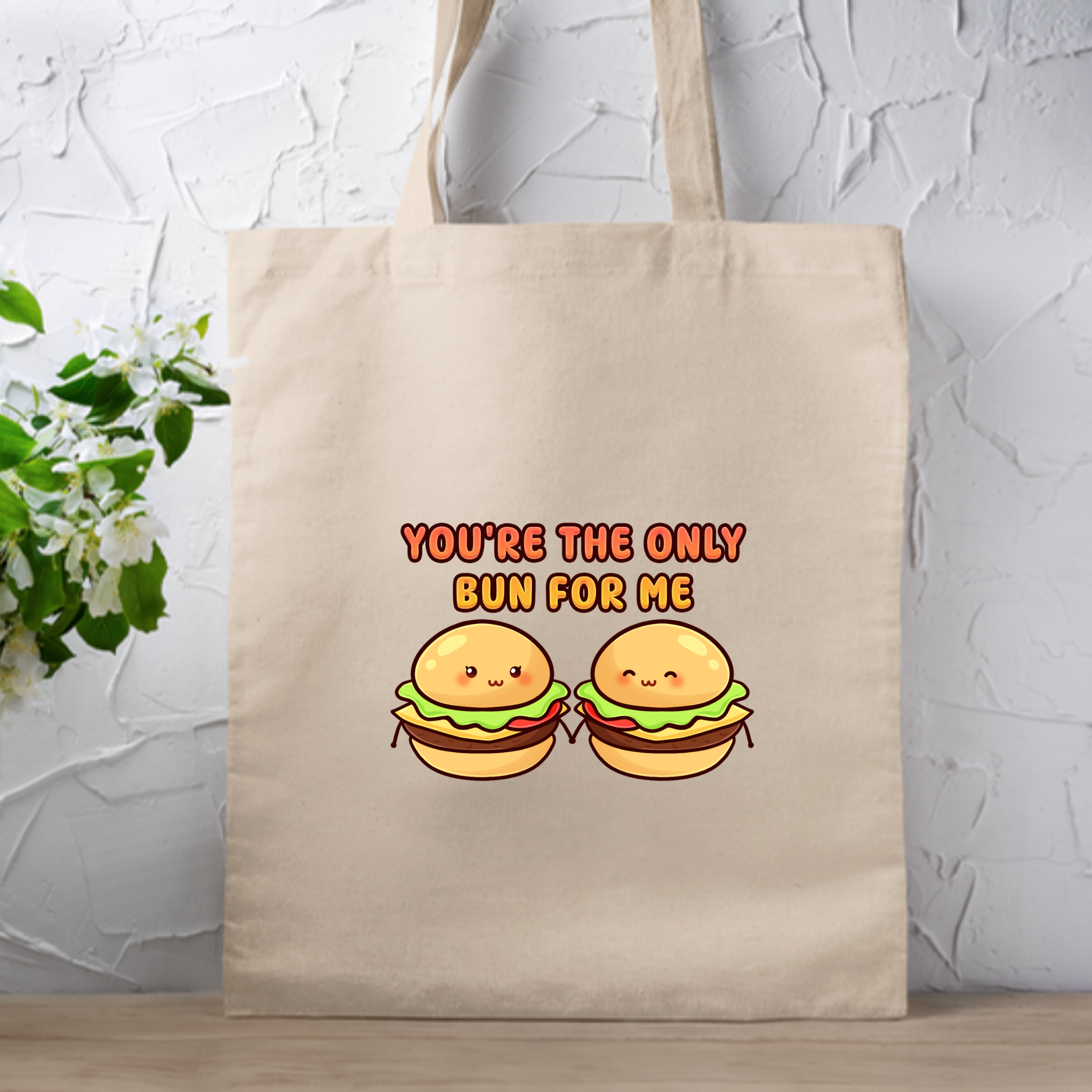 You're the Only Bun for Me Burger Couple Tote Bag