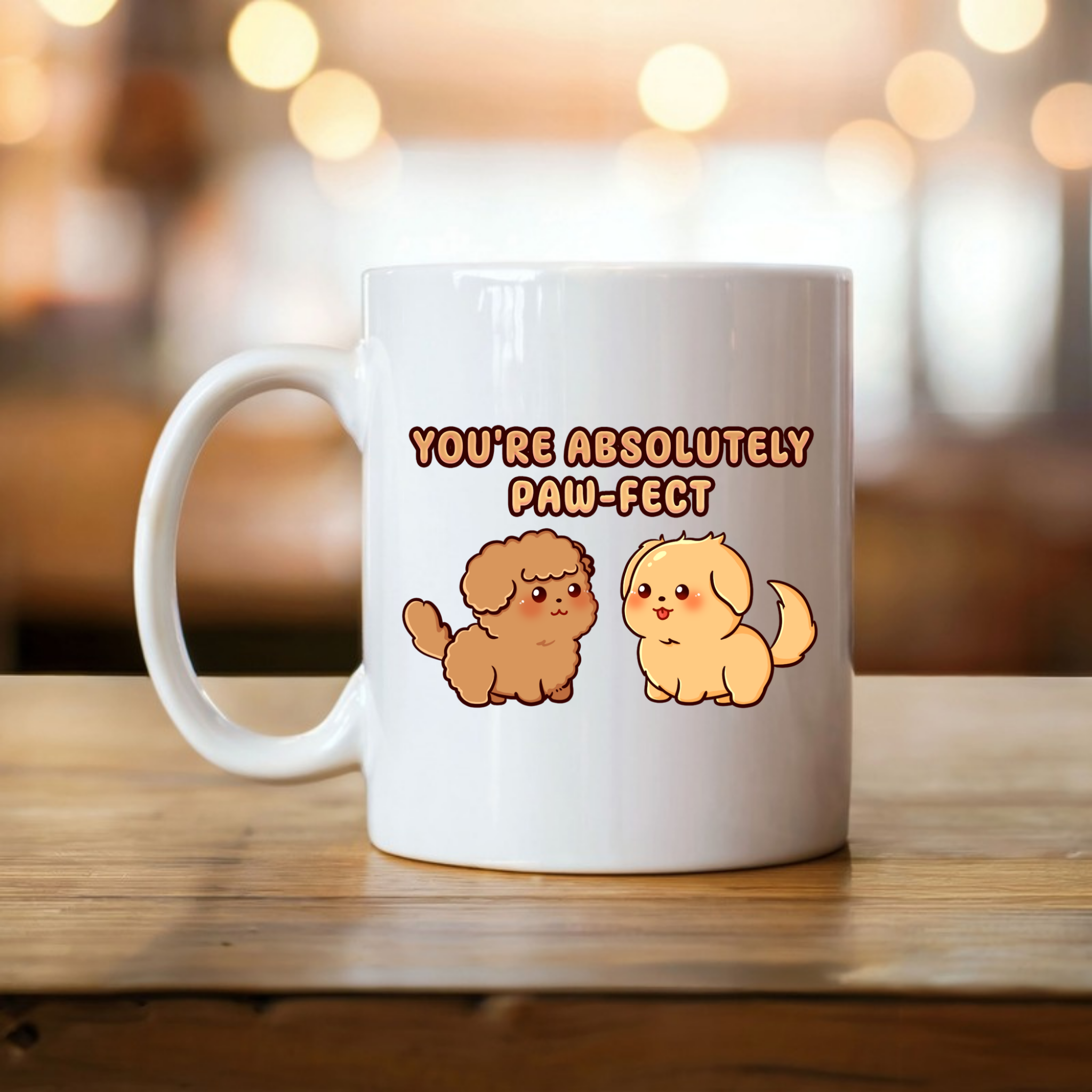 You're Absolutely Paw-Fect Dog Couple - Poodle & Golden Retriever Mug