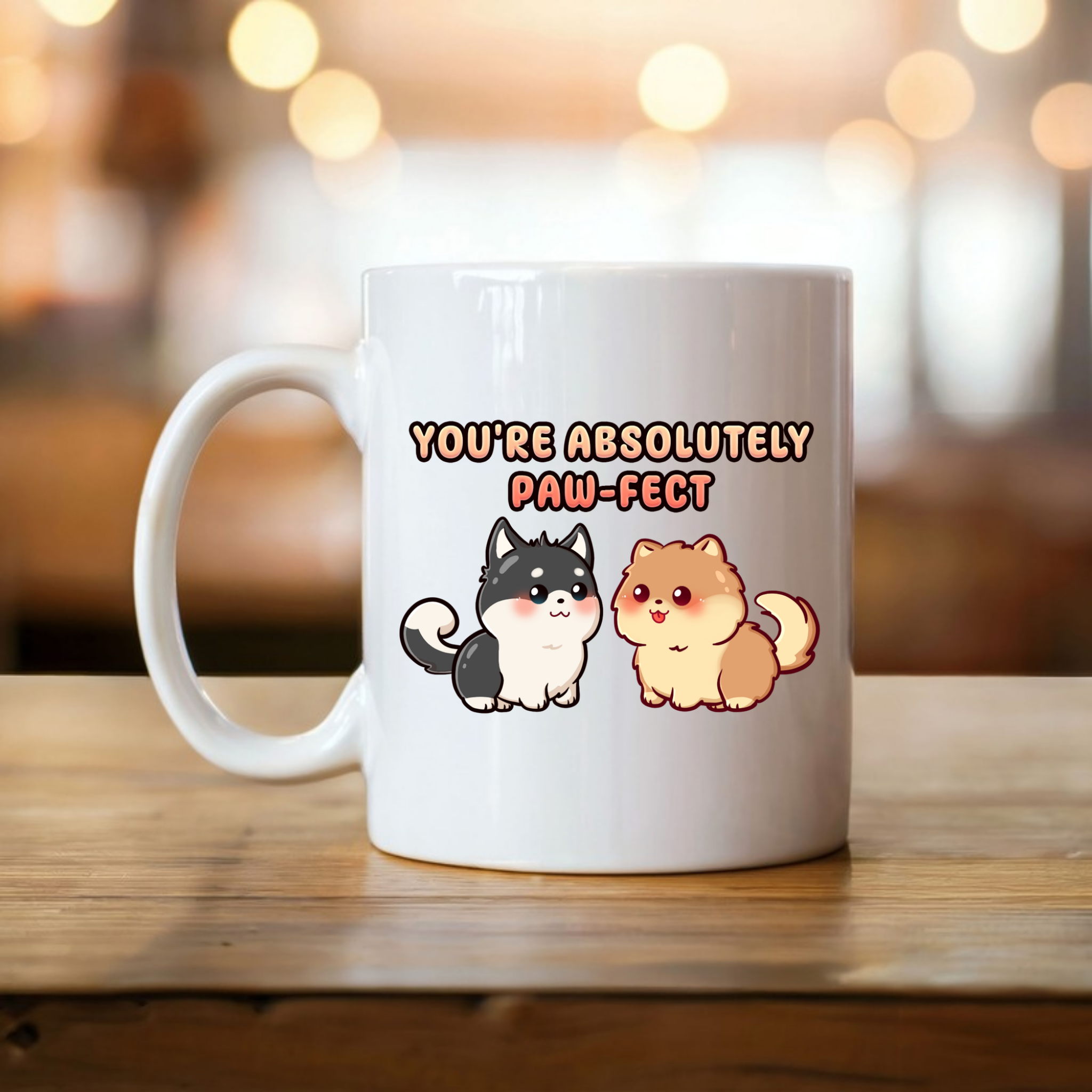 You're Absolutely Paw-fect Dog Couple - Husky & Pomeranian Mug