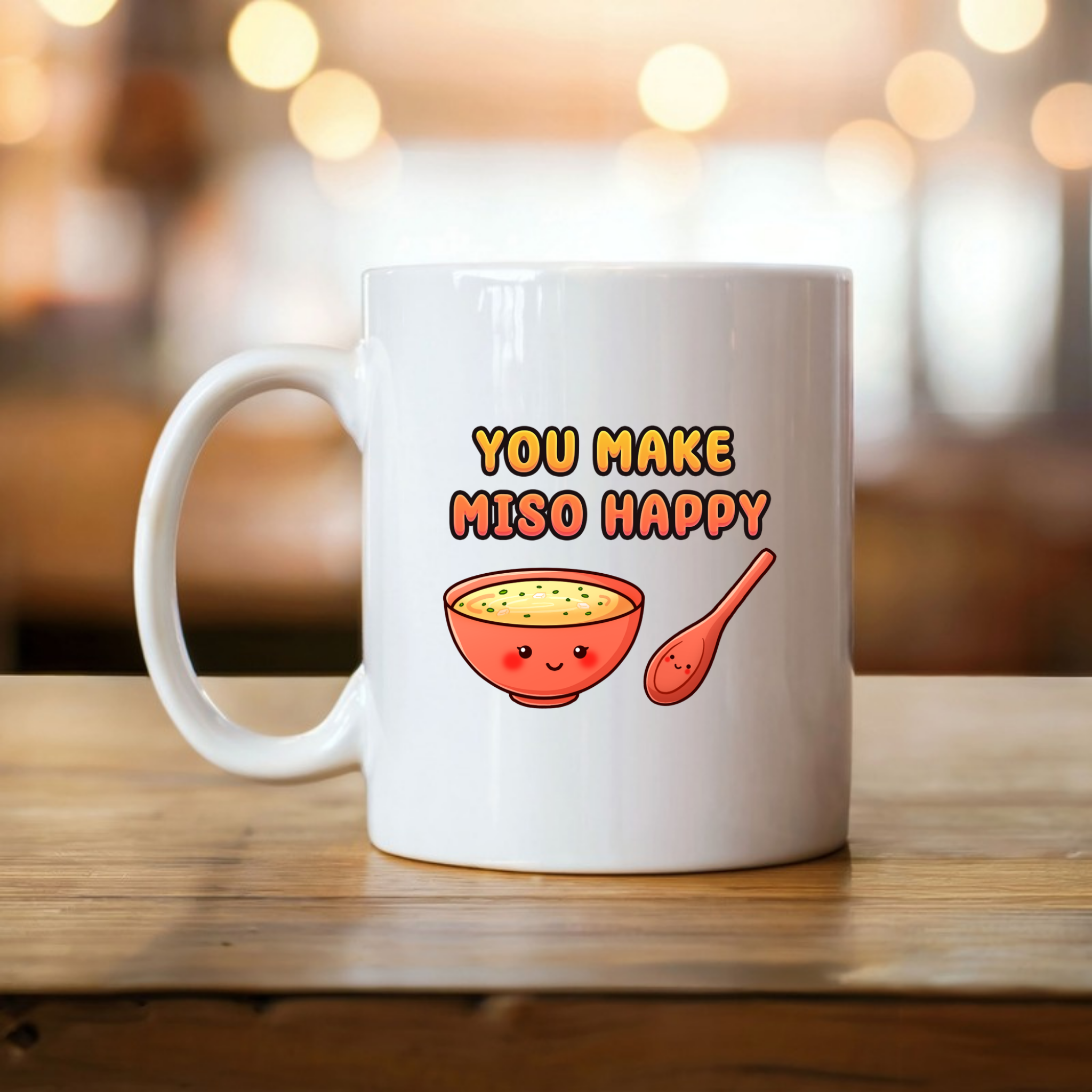 You Make Miso Happy Miso Soup and Spoon Couple Mug