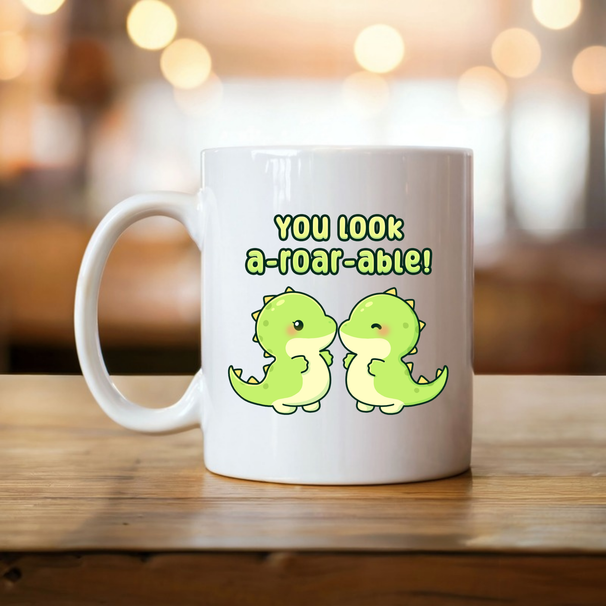 You Look A-Roar-Able! Dinosaur Couple Mug