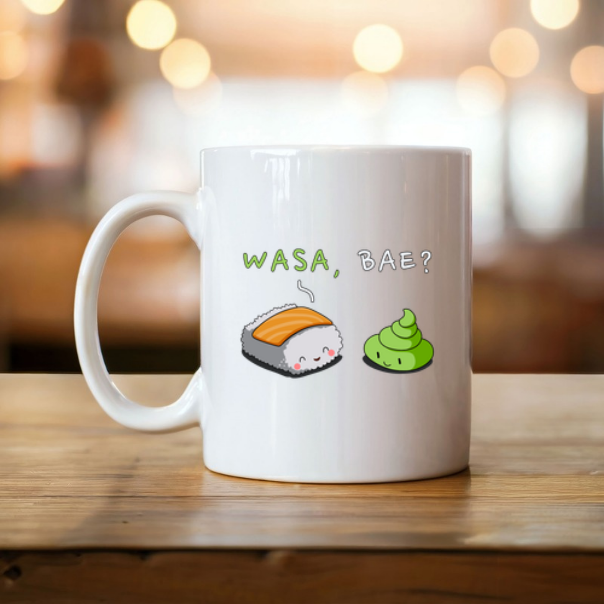 Wasa, Bae? Sushi and Wasabi Couple Mug