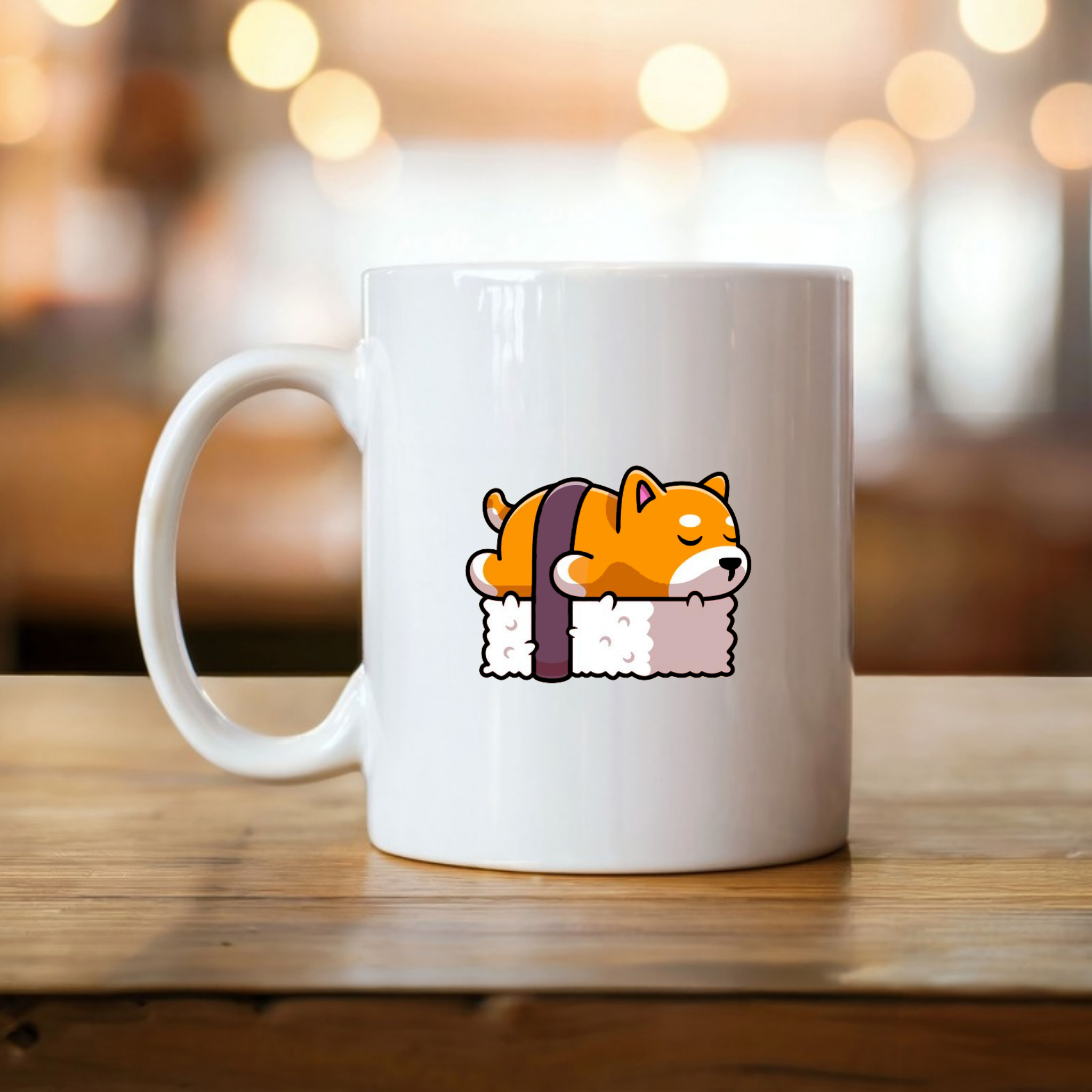 Dog Sleeping on Sushi Mug