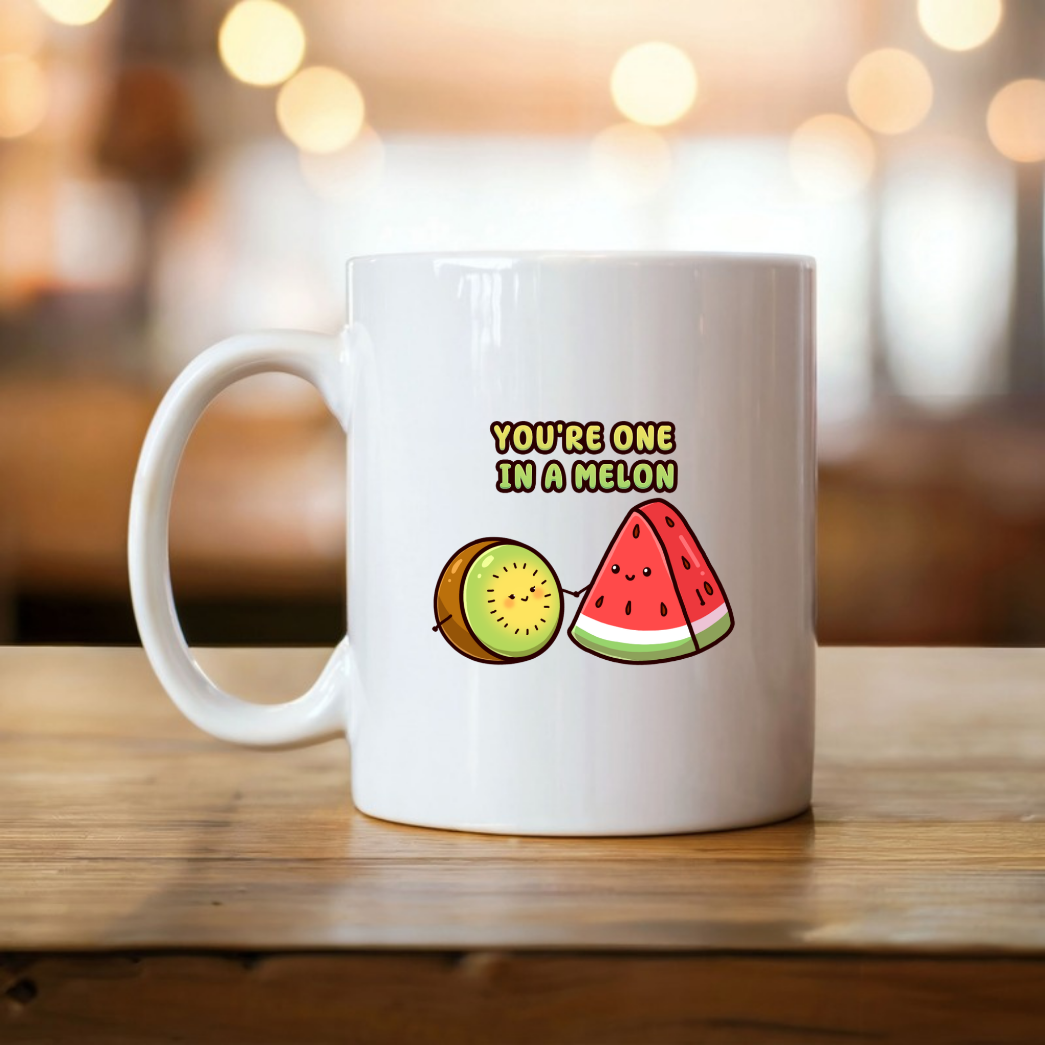 You're One in a Melon Kiwi and Watermelon Couple Mug