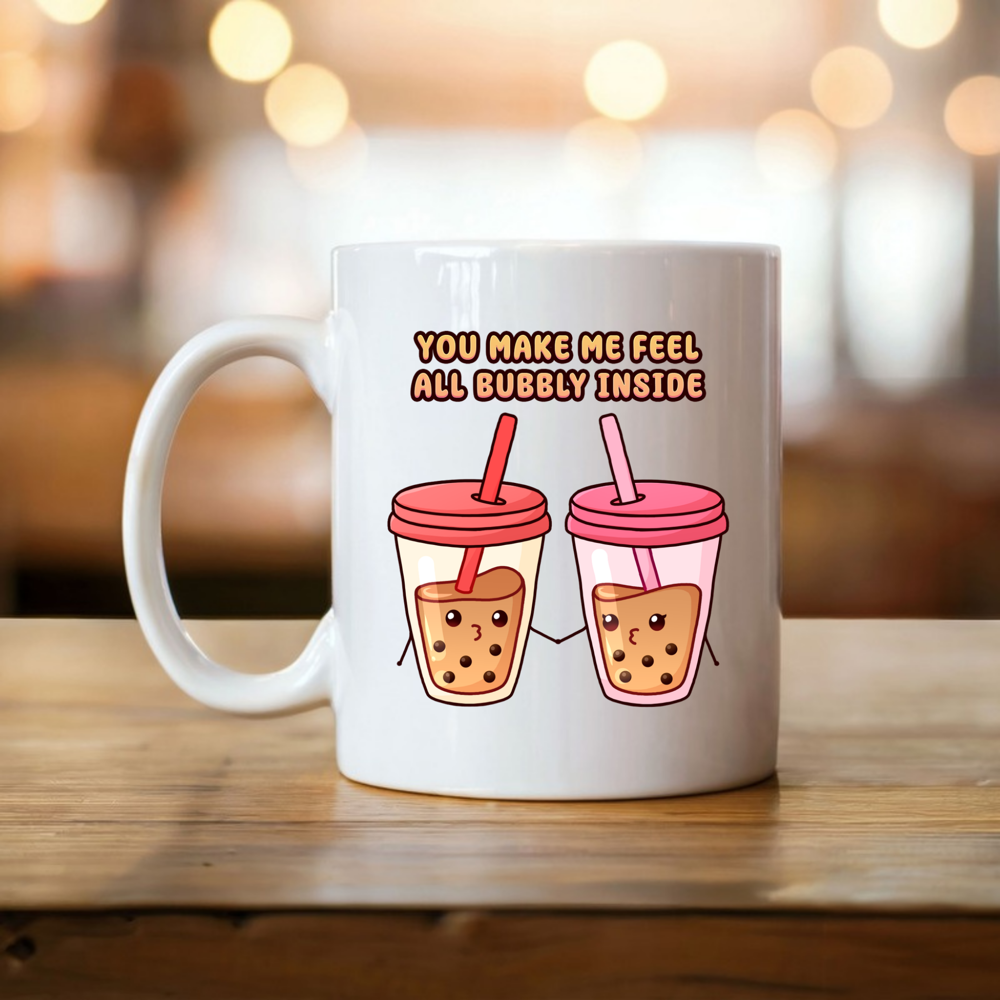 You Make Me Feel All Bubbly Inside Boba Tea Couple Mug