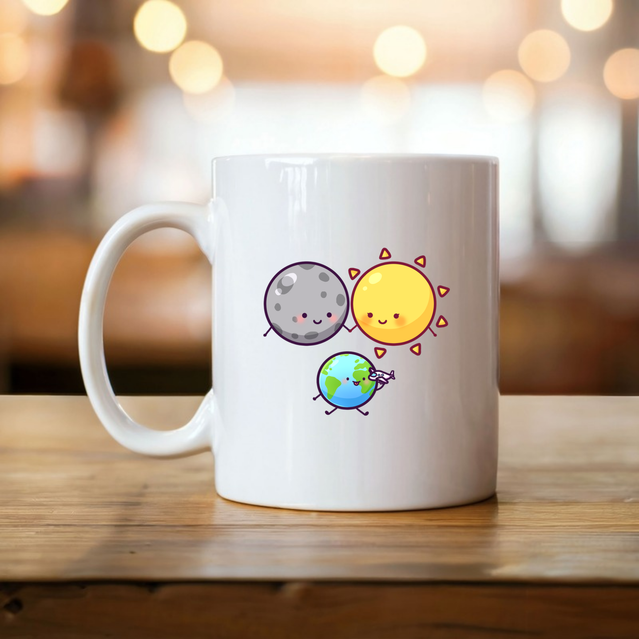 Sun Moon and Earth Family Mug