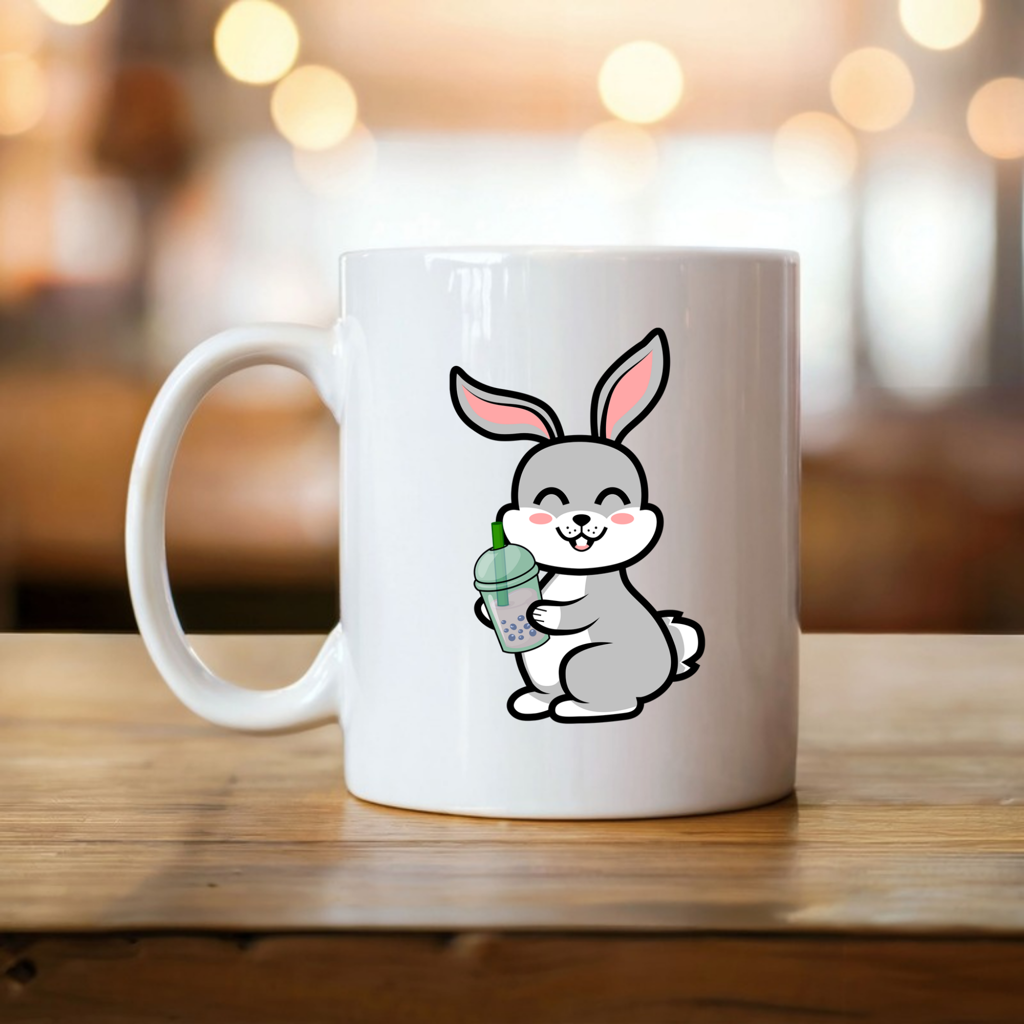 Bunny Rabbit Drinking Boba Mug