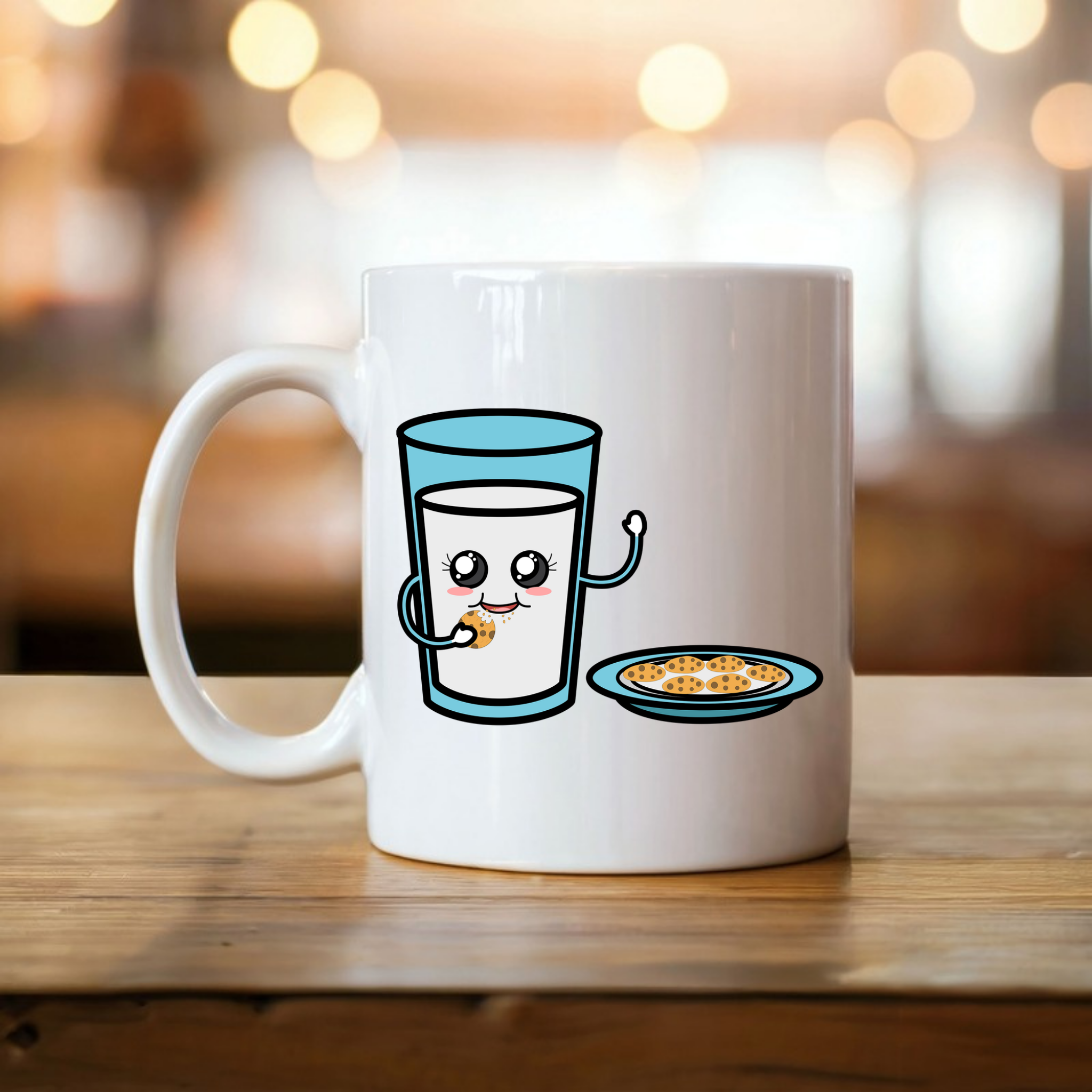 Glass of Milk Eating Cookies Mug