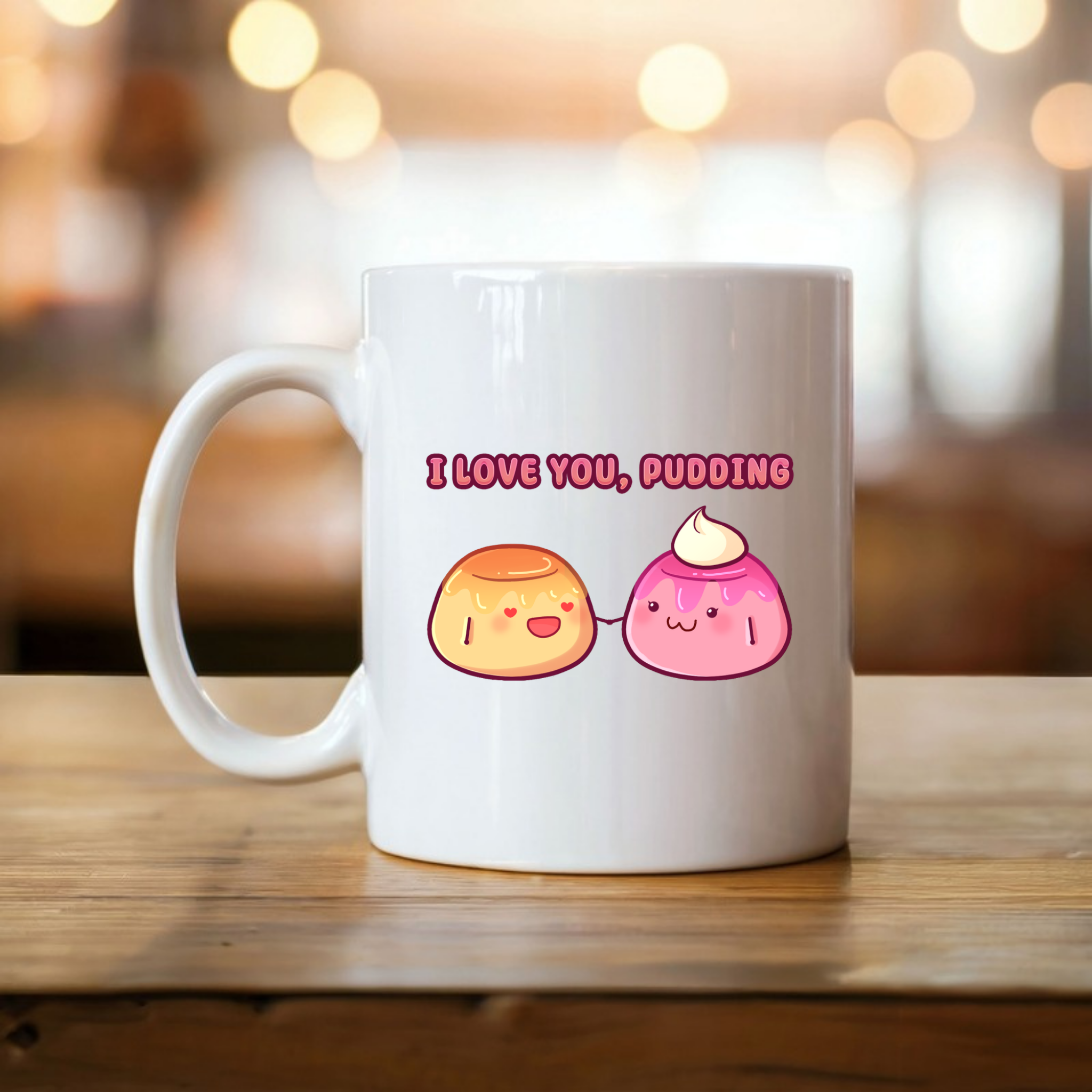 I Love You, Pudding Flan and Pudding Couple Mug