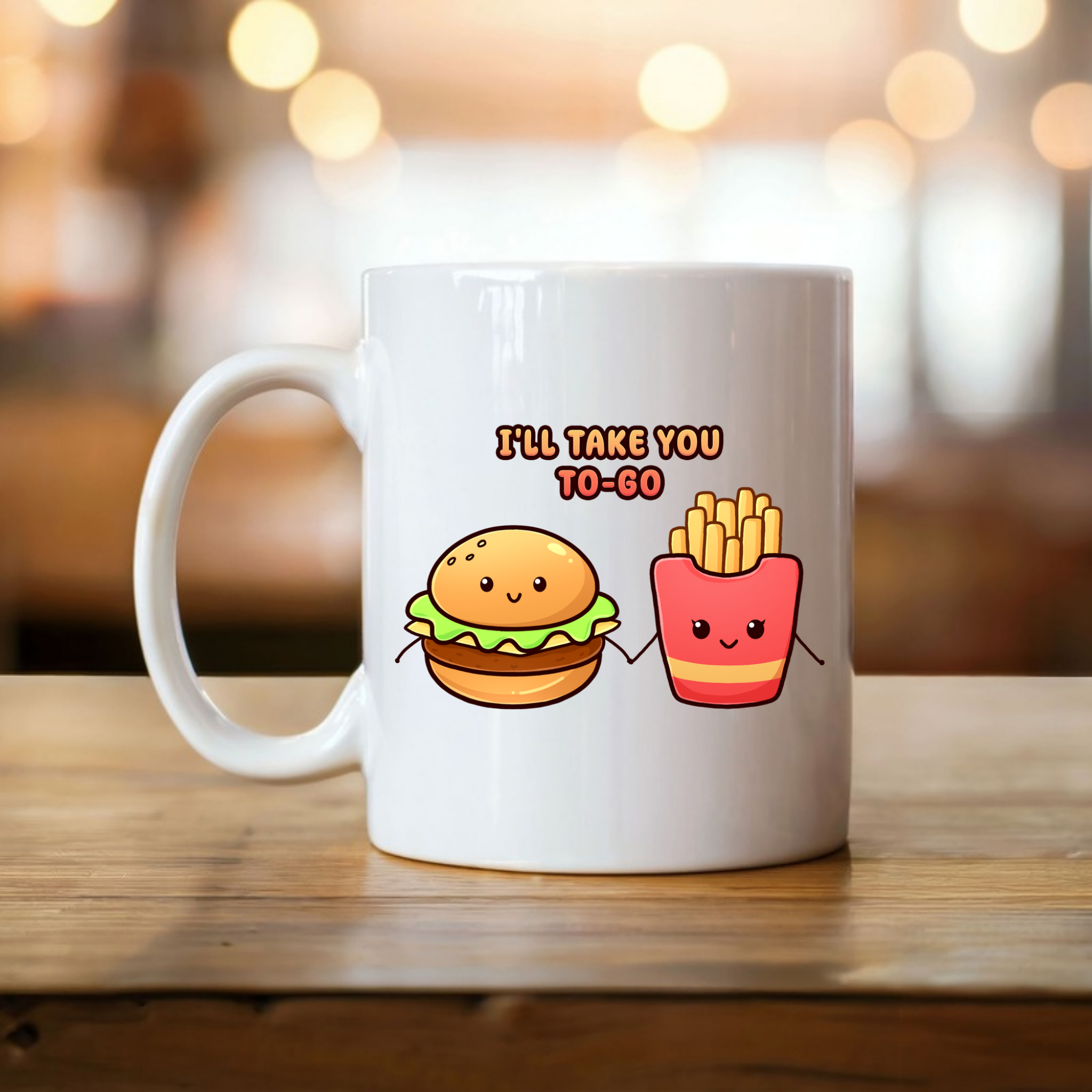I'll Take You To-Go Burger and Fries Couple Mug