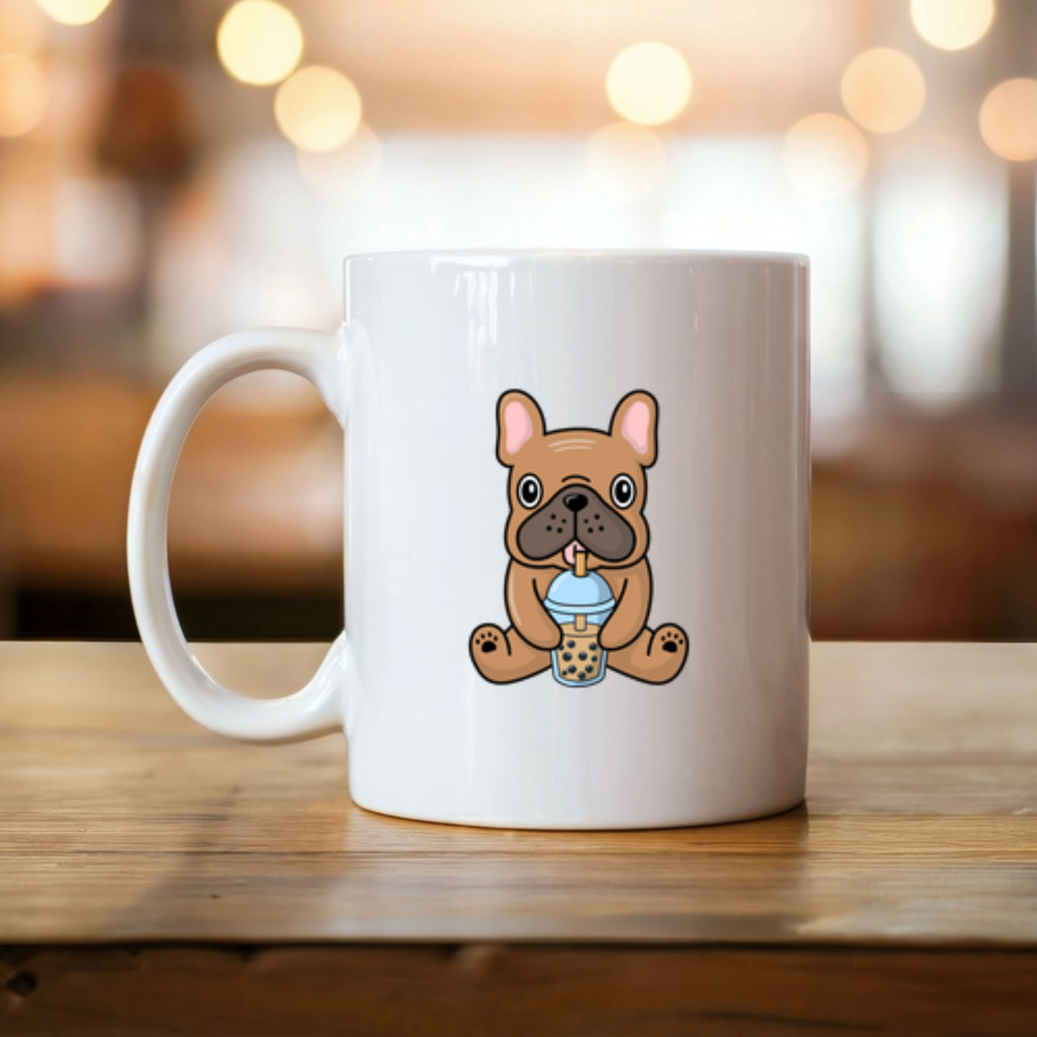 French Bulldog Drinking Boba Mug