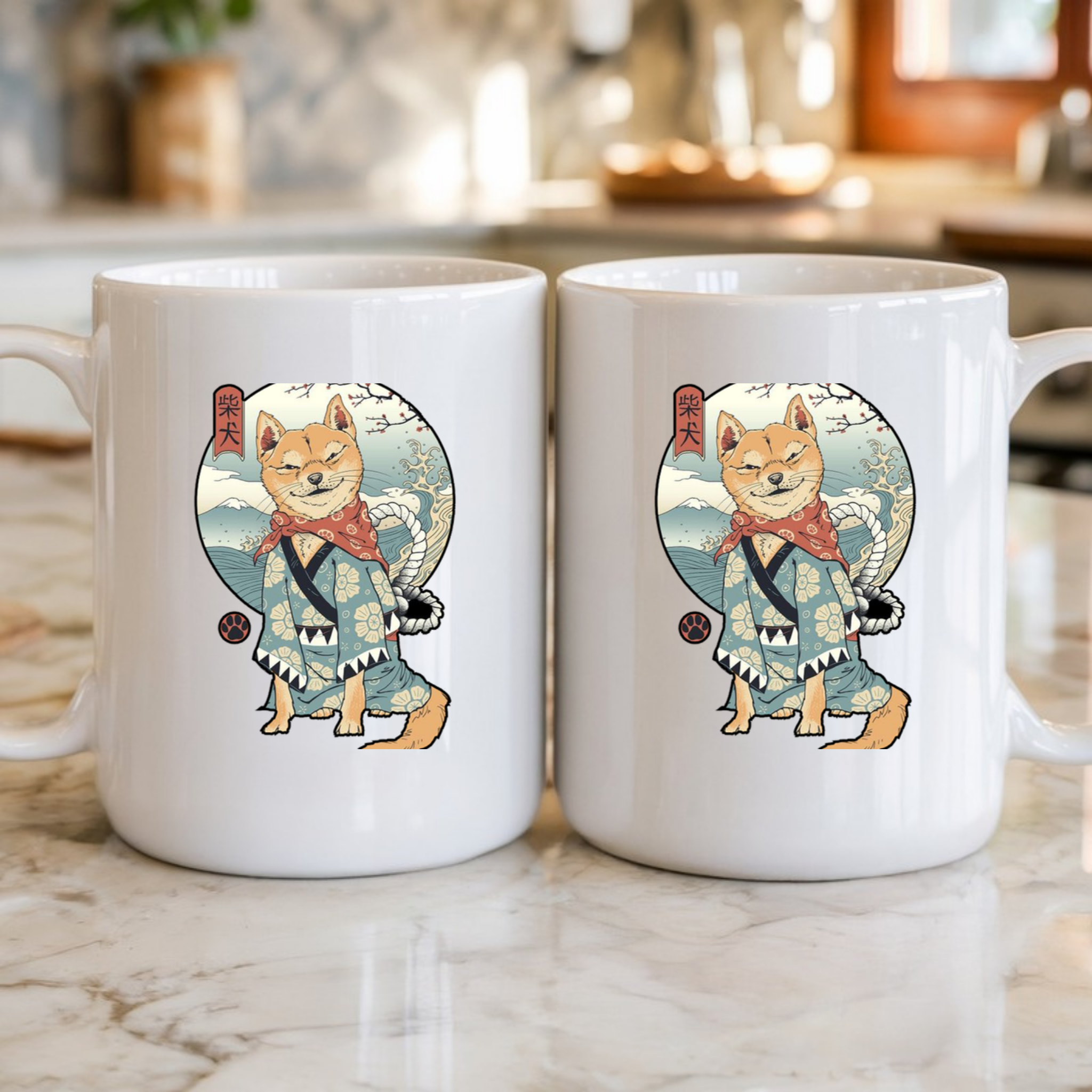Japanese Samurai Shiba Inu Mug