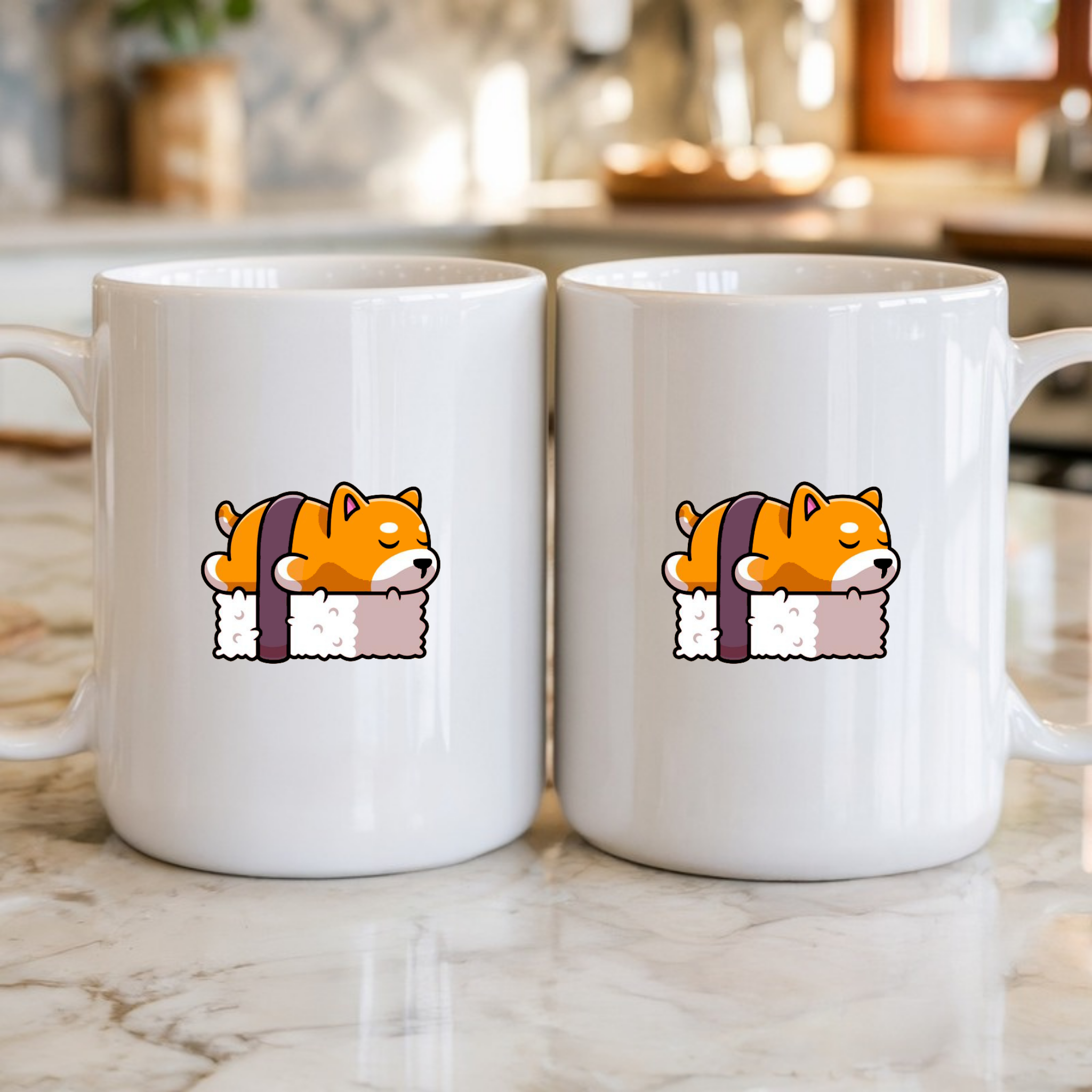 Dog Sleeping on Sushi Mug