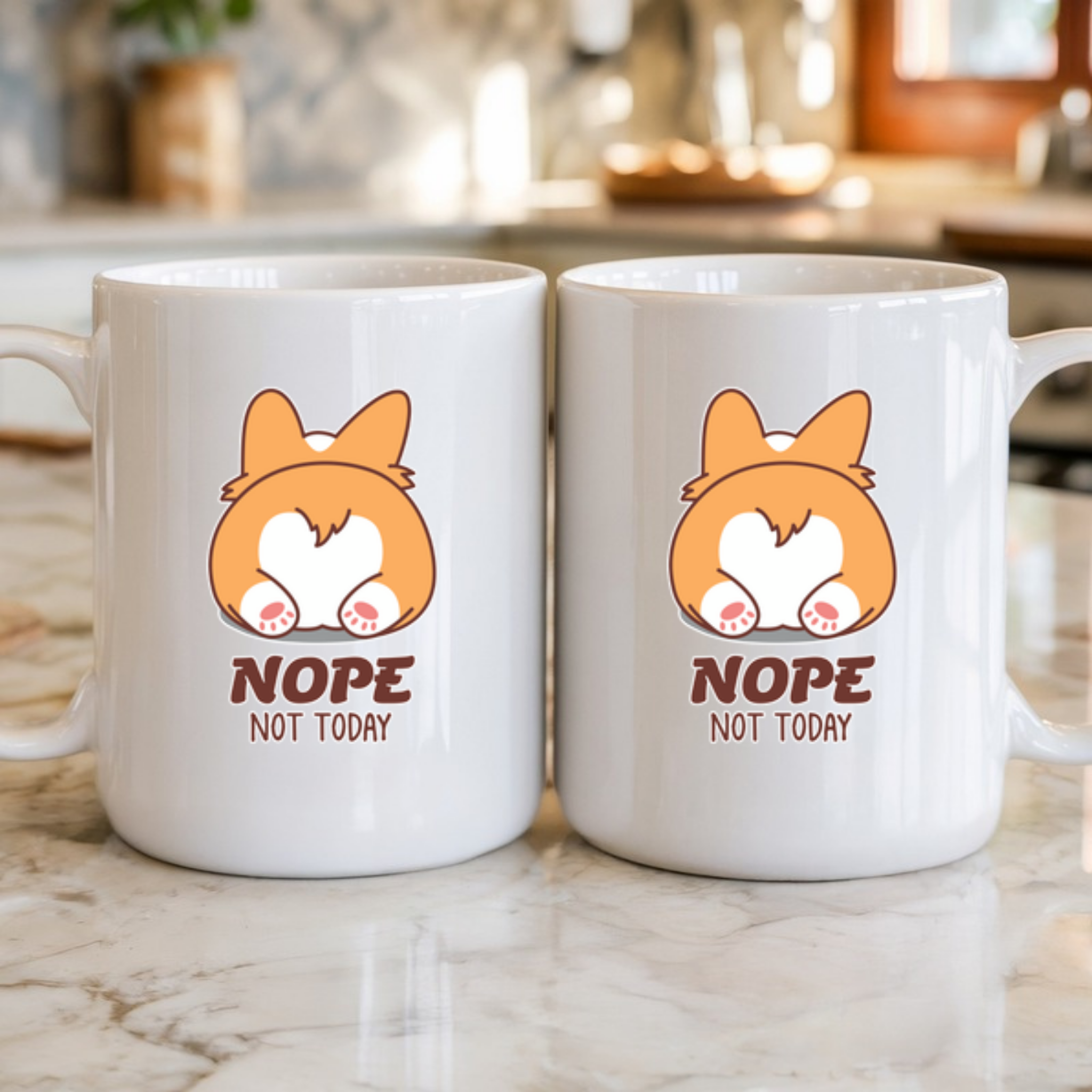 Nope Not Today Dog Butt Mug