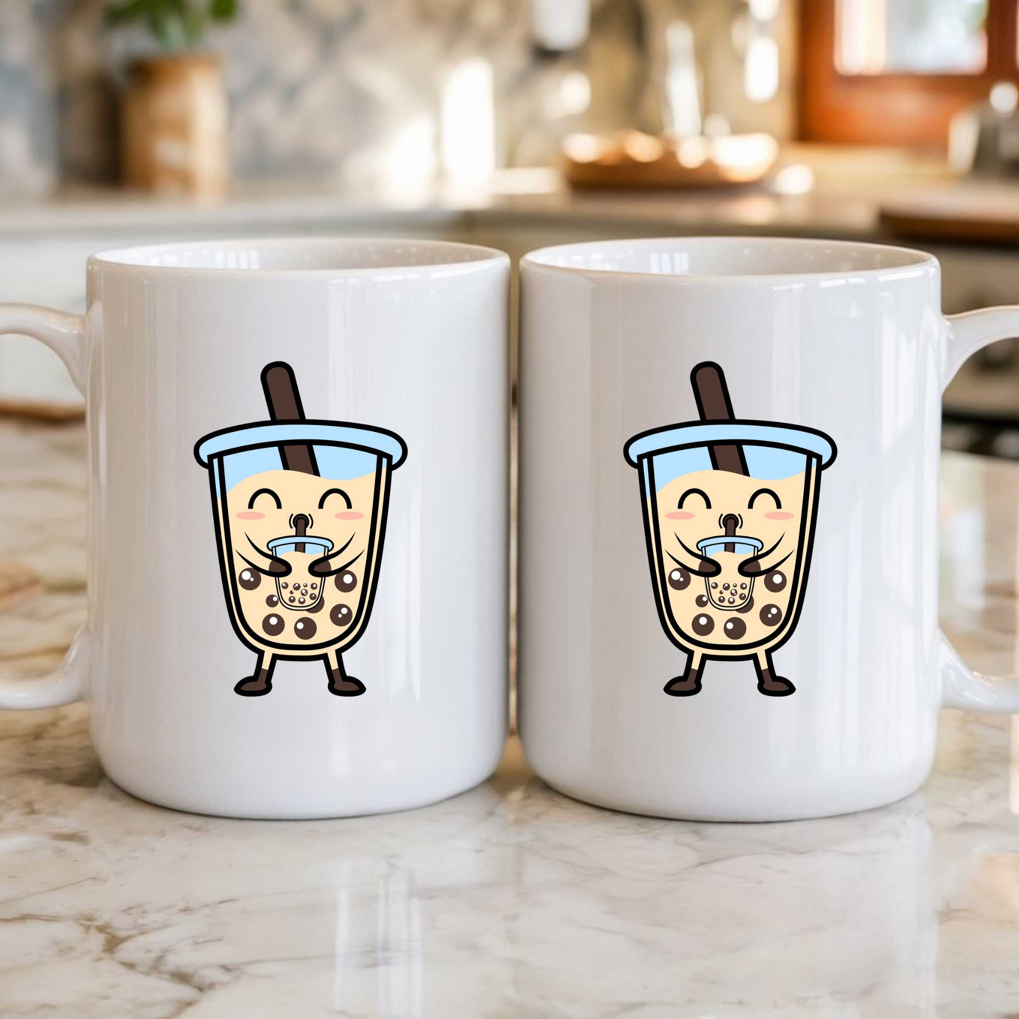 Boba Character Drinking Boba Tea Mug