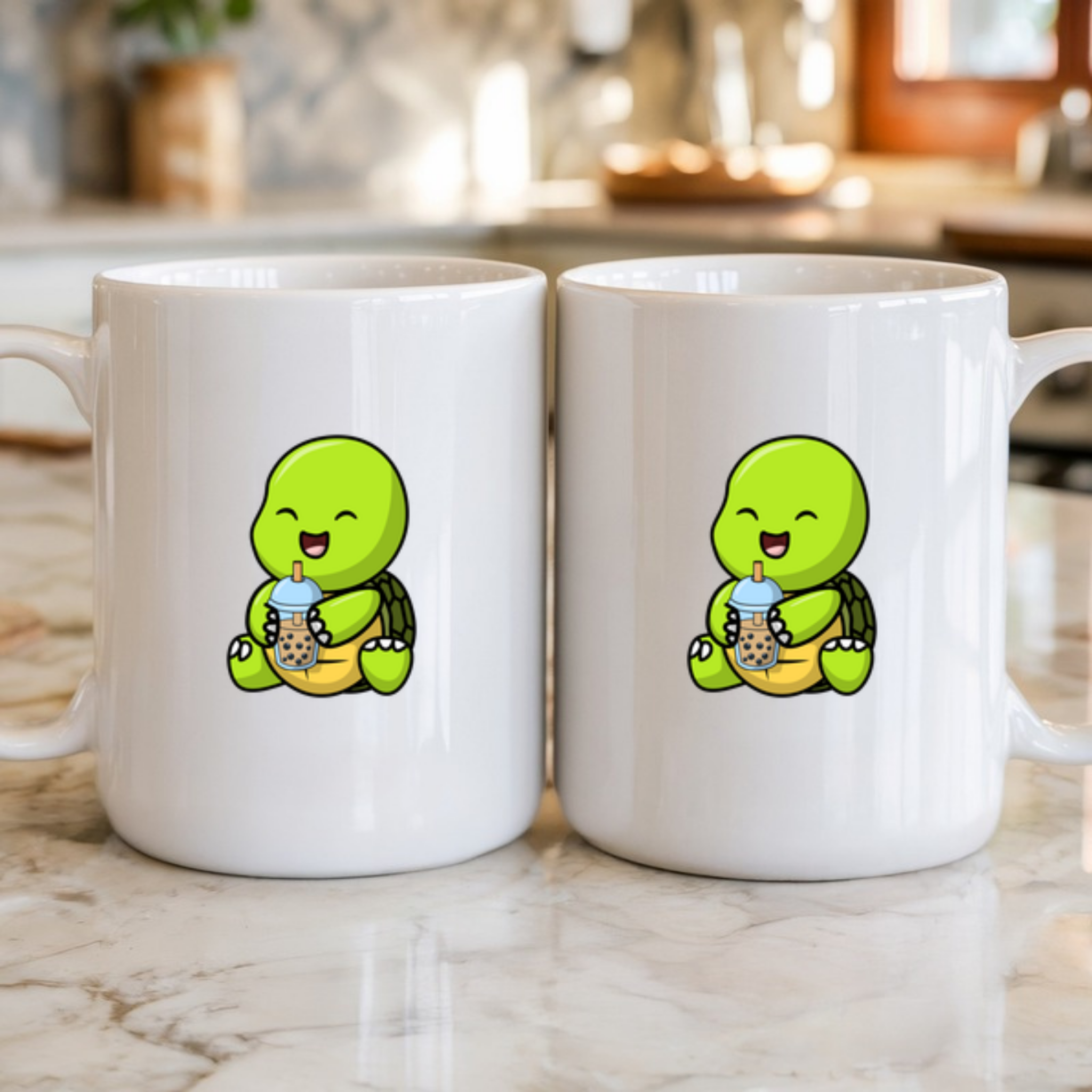Baby Turtle with Boba Mug