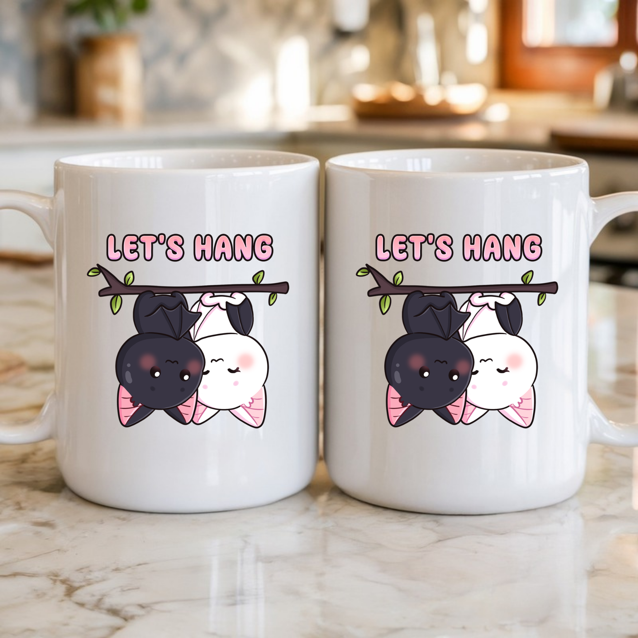 Let's Hang Bat Couple Mug