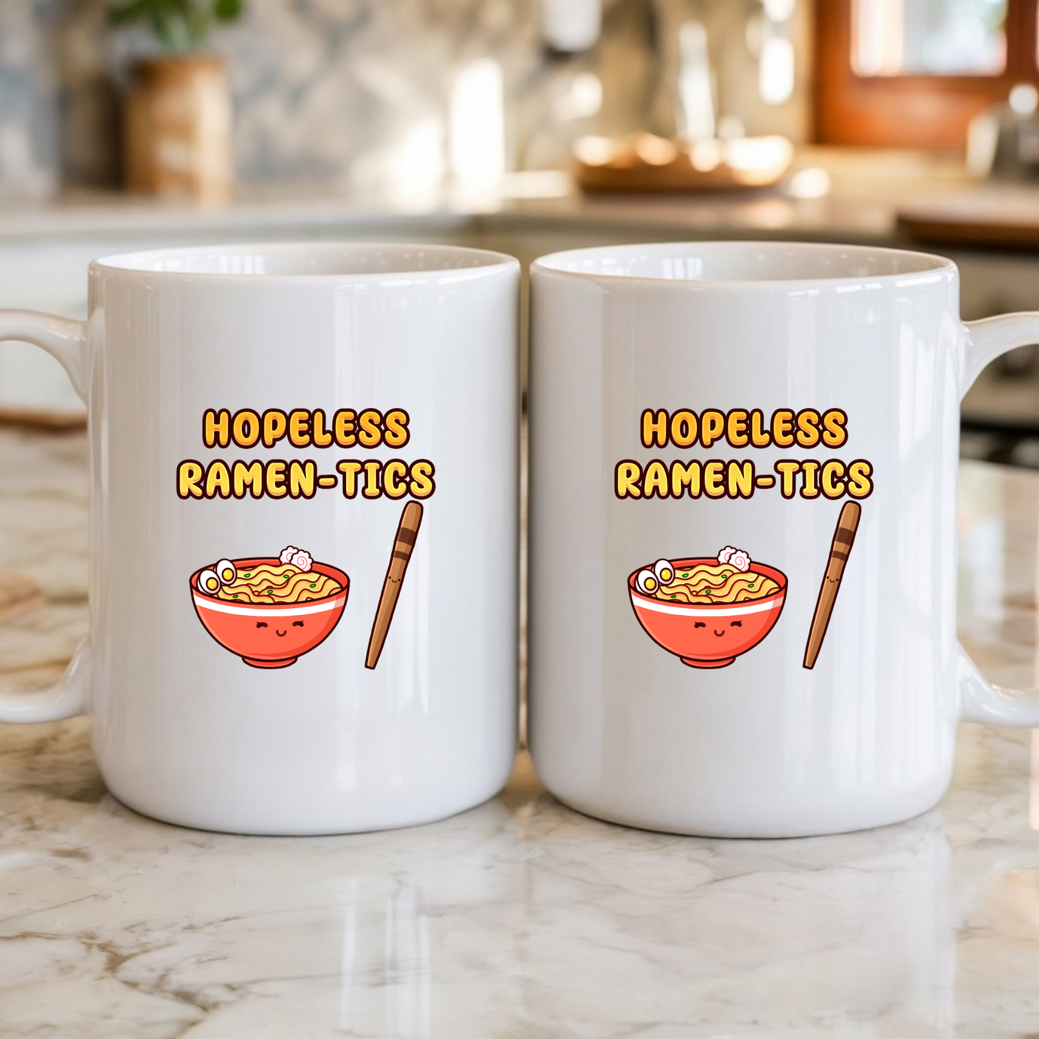 Hopeless Ramen-tics Ramen and Chopstick Couple Mug