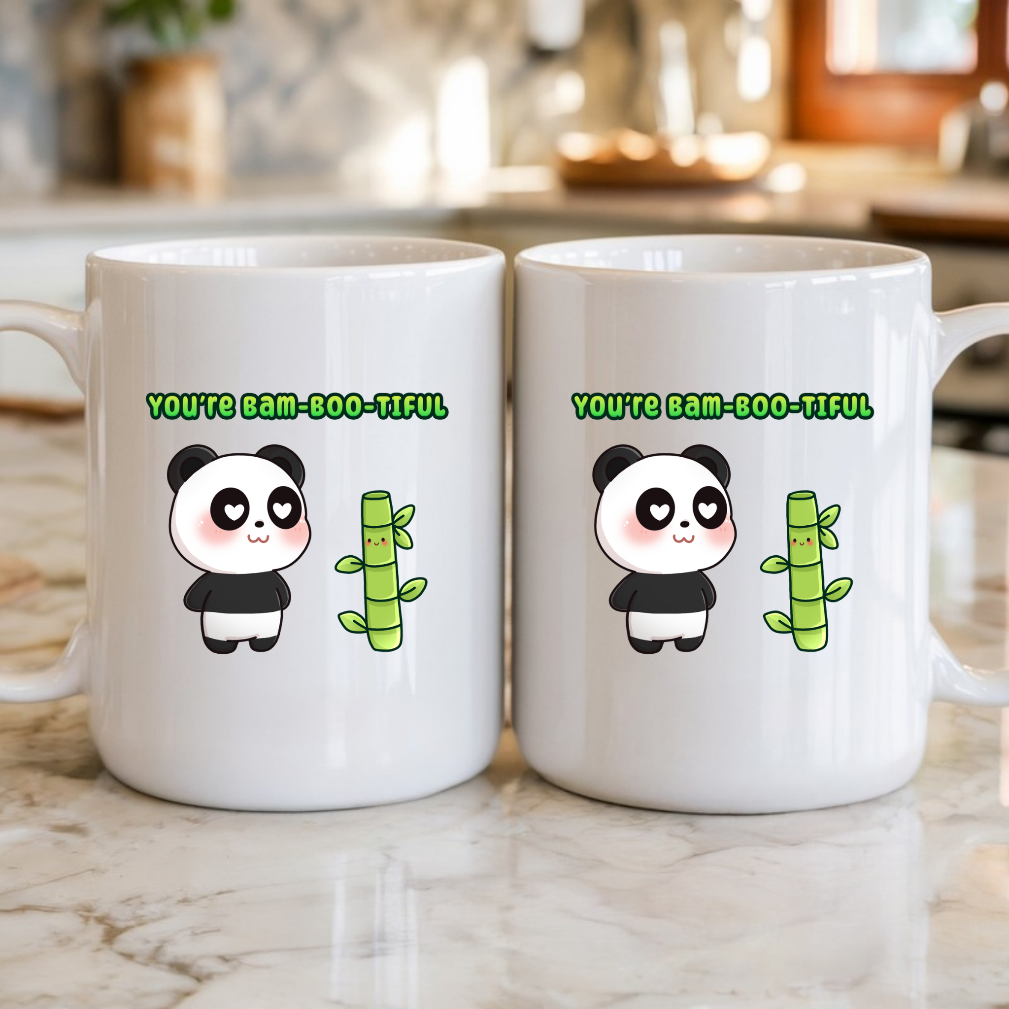 You're Bam-Boo-Tiful Panda and Bamboo Couple Mug