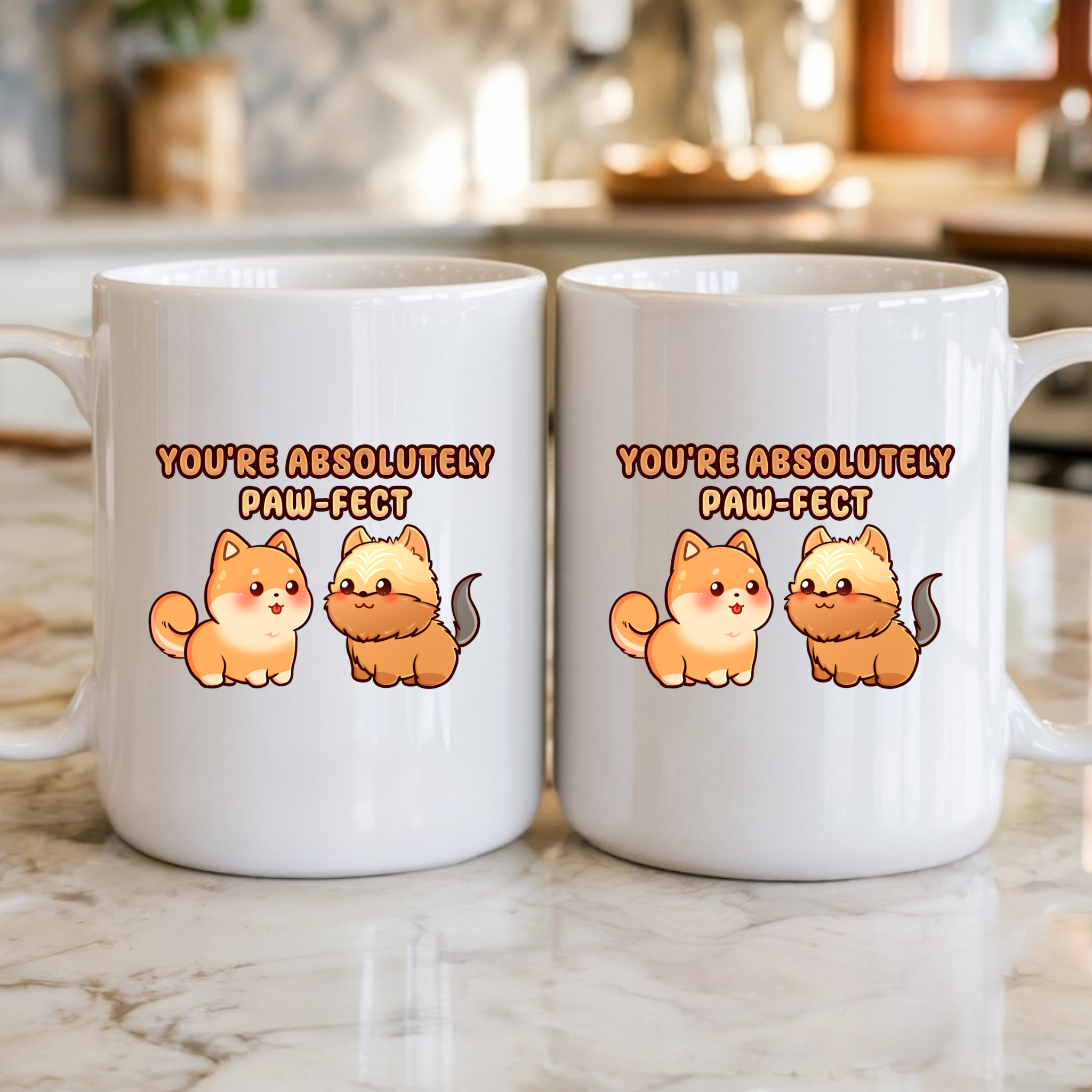 You're Absolutely Paw-fect Dog Couple - Shiba Inu & Yorkshire Terrier Mug