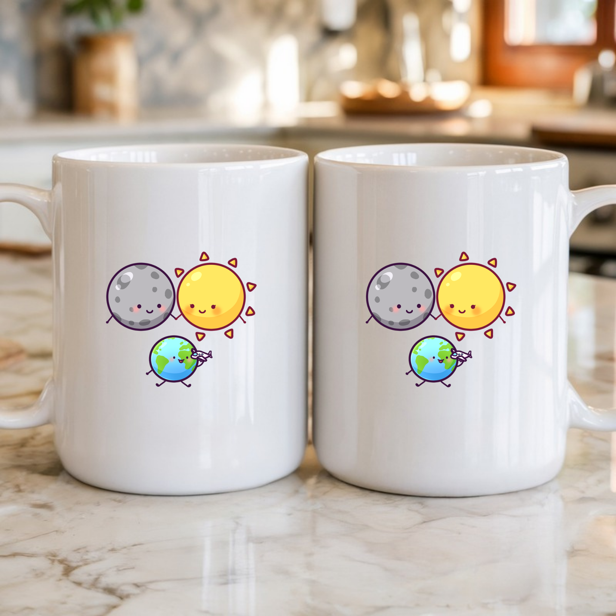 Sun Moon and Earth Family Mug