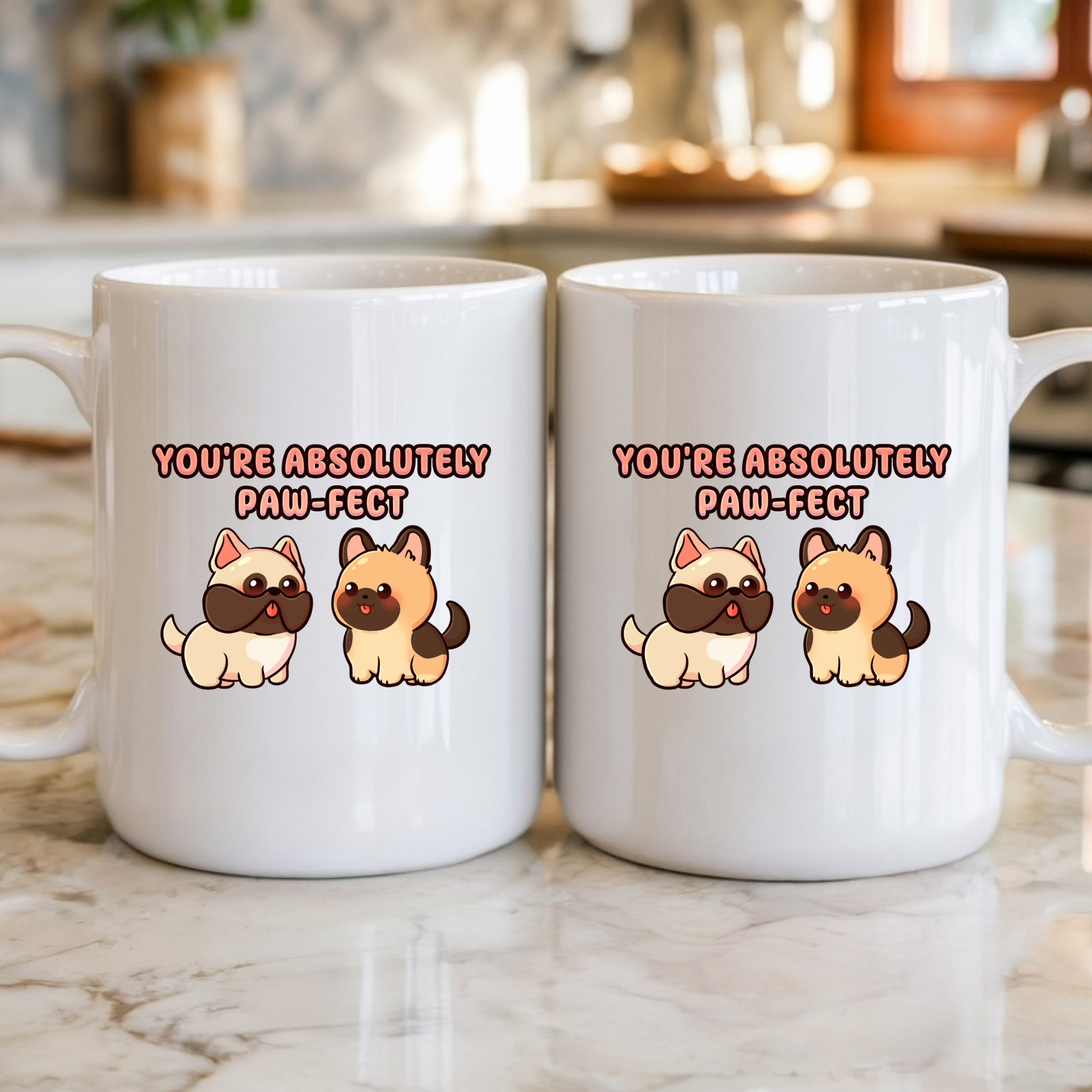 You're Absolutely Paw-fect Dog Couple - French Bulldog & German Shephard Mug