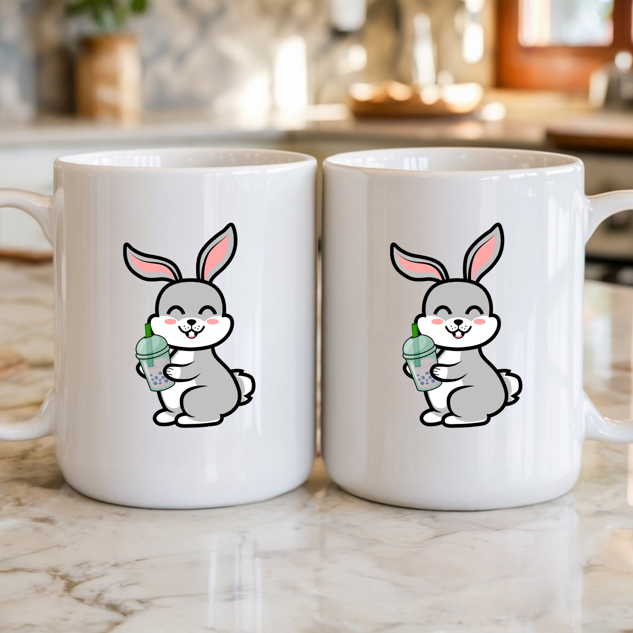 Bunny Rabbit Drinking Boba Mug