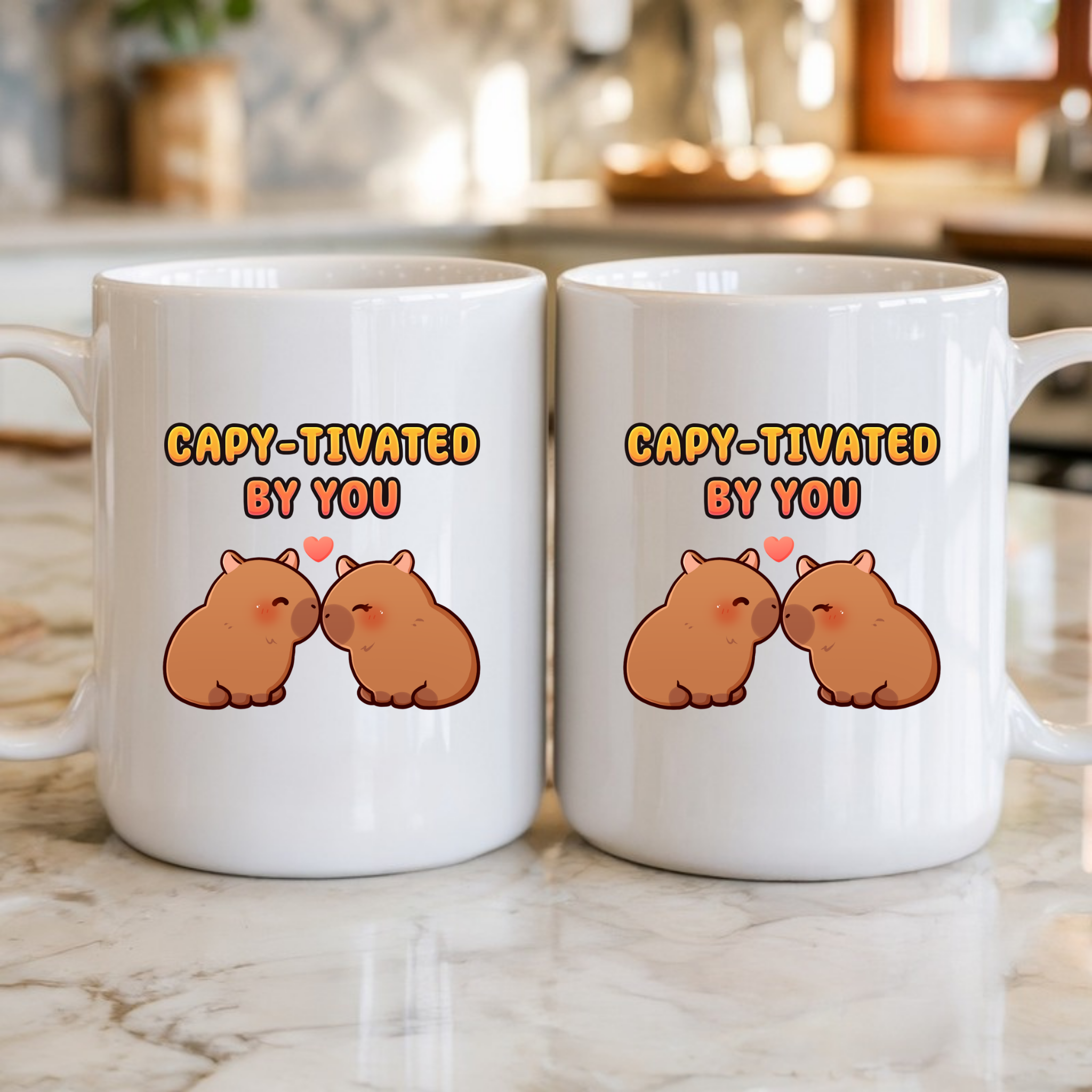 Capy-tivated by You Capybara Couple Mug