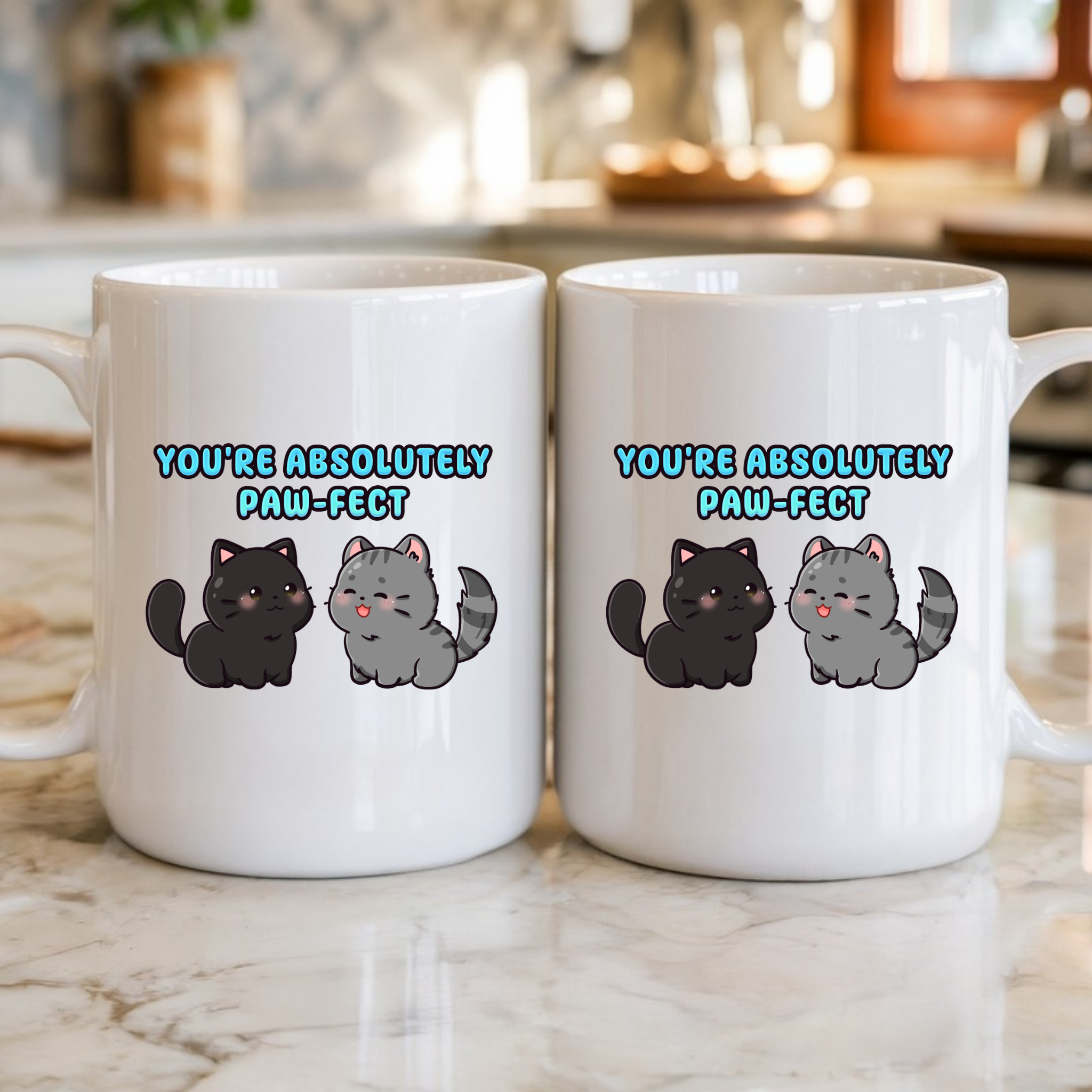 You're Absolutely Paw-Fect Cat Couple Mug