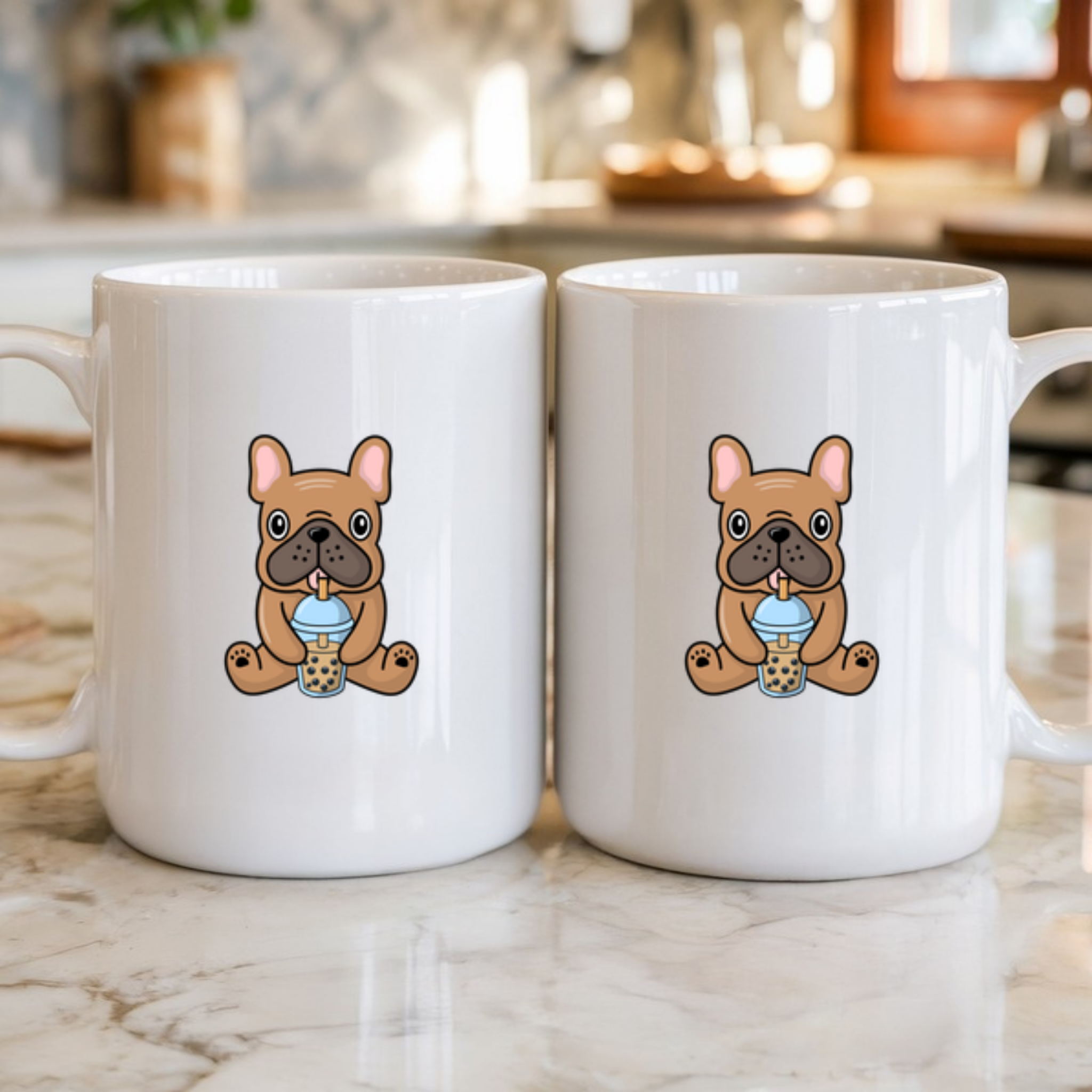 French Bulldog Drinking Boba Mug
