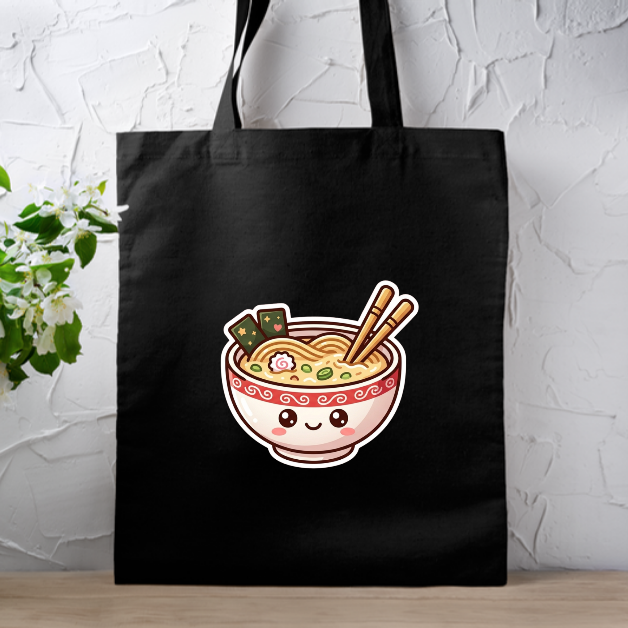 Happy Ramen Bowl Mascot Tote Bag