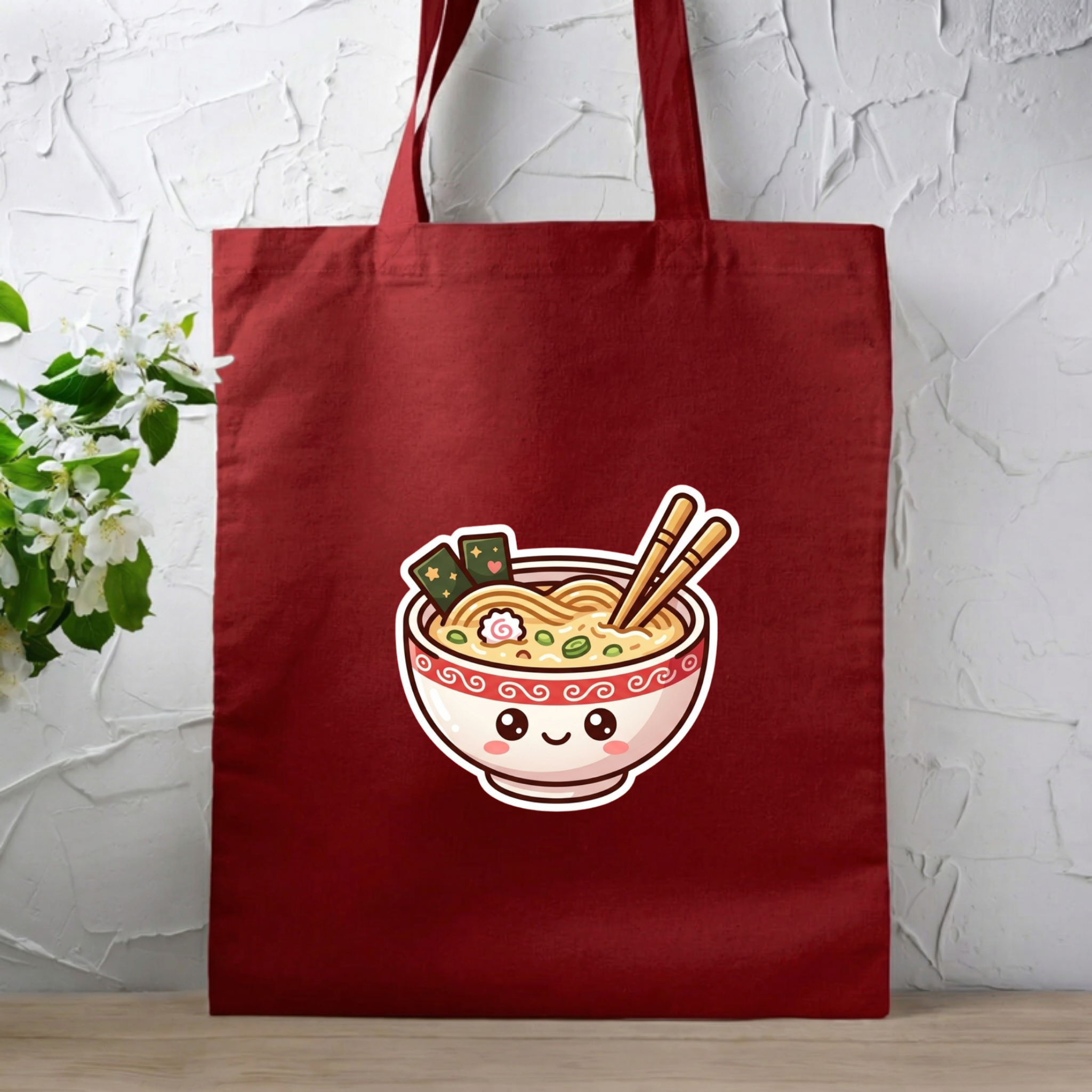 Happy Ramen Bowl Mascot Tote Bag