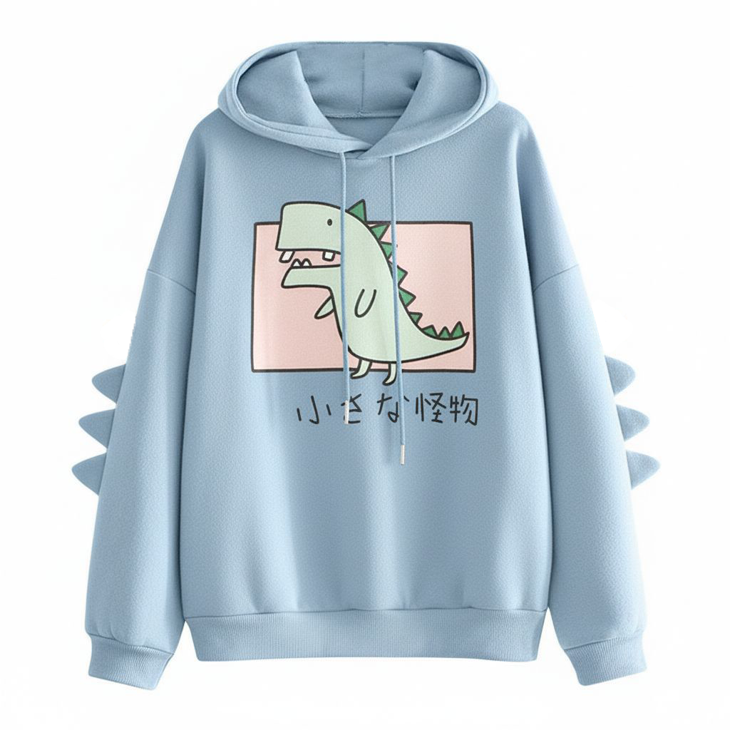 Dino Hoodie with Soft Felt Spikes