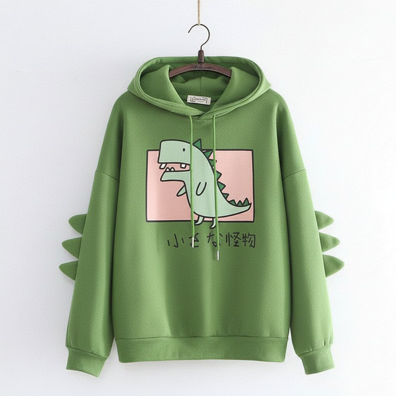 Dino Hoodie with Soft Felt Spikes