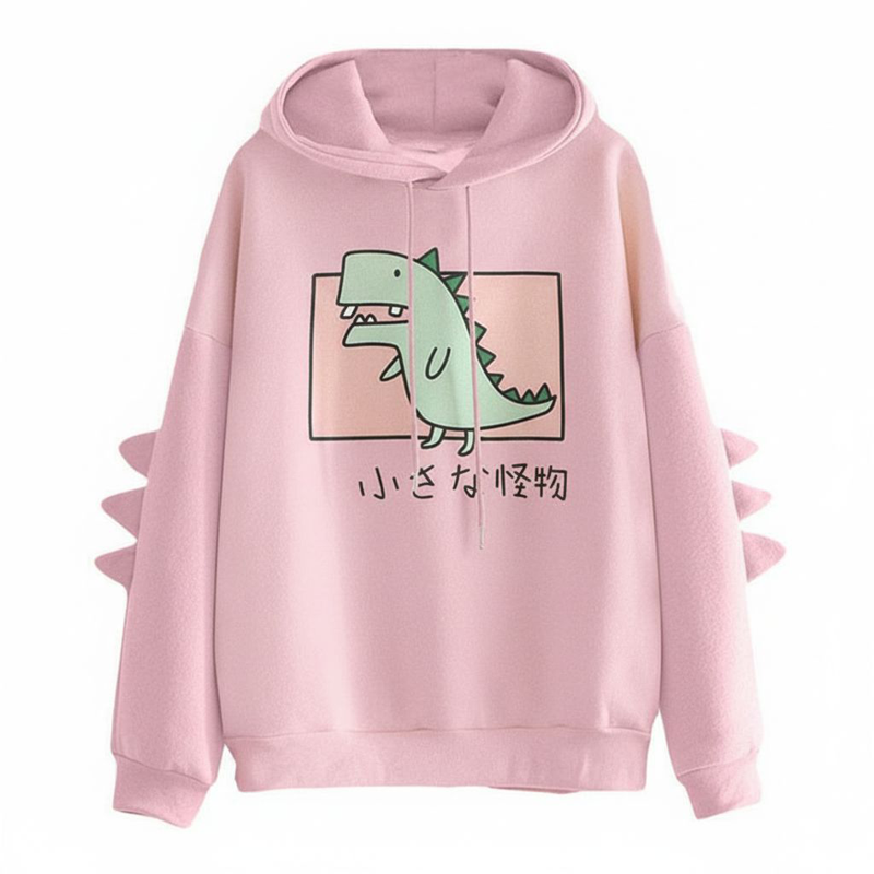Dino Hoodie with Soft Felt Spikes