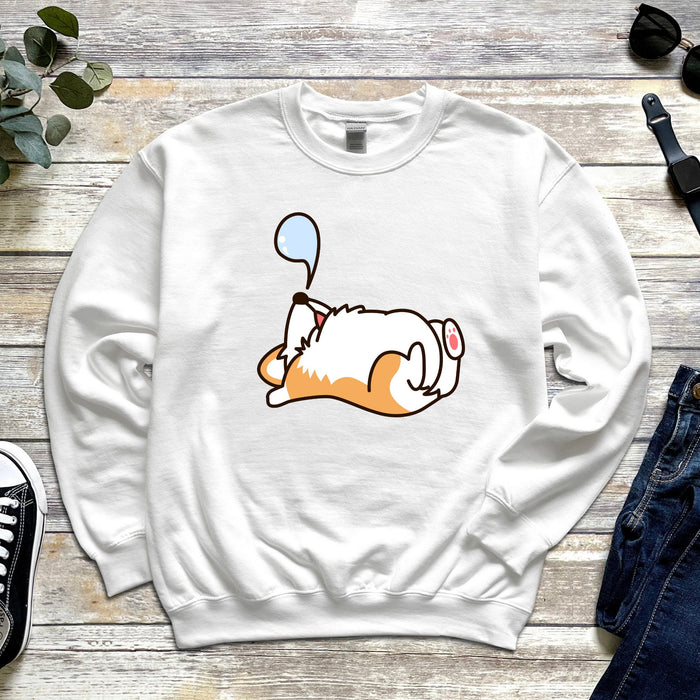 Cute Sleeping Dog Sweatshirt |Meme Shirt Japanese Streetwear Shiba Inu Corgi Puppy Dogecoin Doge Anime Japan Cartoon Nap Snoozing