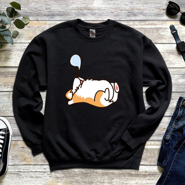 Cute Sleeping Dog Sweatshirt |Meme Shirt Japanese Streetwear Shiba Inu Corgi Puppy Dogecoin Doge Anime Japan Cartoon Nap Snoozing