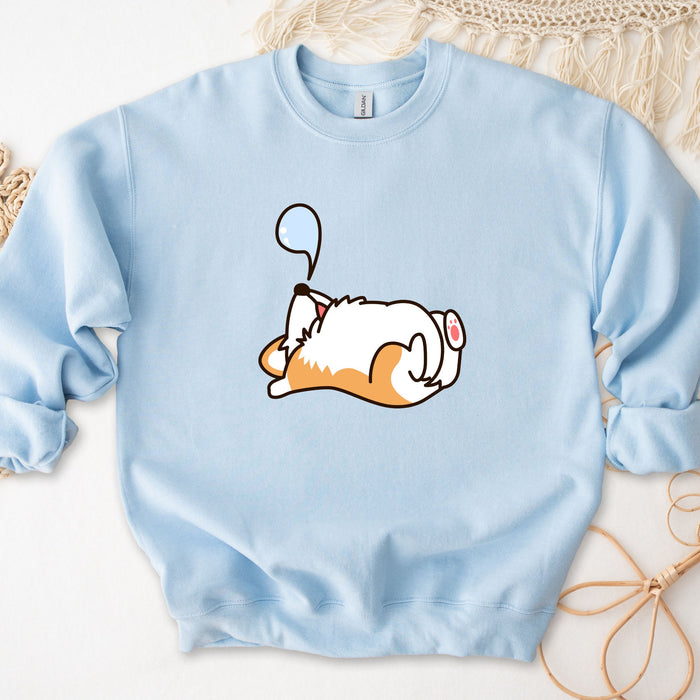 Cute Sleeping Dog Sweatshirt |Meme Shirt Japanese Streetwear Shiba Inu Corgi Puppy Dogecoin Doge Anime Japan Cartoon Nap Snoozing