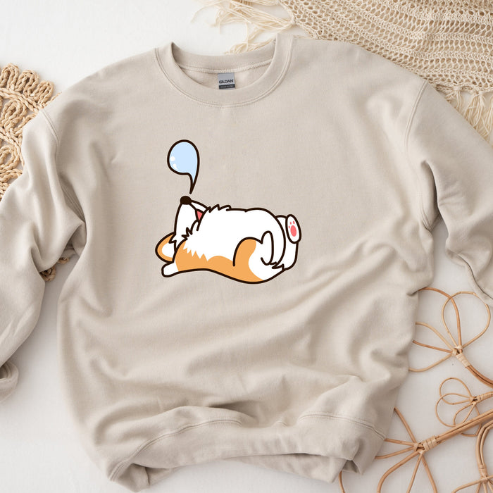 Cute Sleeping Dog Sweatshirt |Meme Shirt Japanese Streetwear Shiba Inu Corgi Puppy Dogecoin Doge Anime Japan Cartoon Nap Snoozing