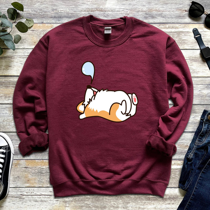 Cute Sleeping Dog Sweatshirt |Meme Shirt Japanese Streetwear Shiba Inu Corgi Puppy Dogecoin Doge Anime Japan Cartoon Nap Snoozing