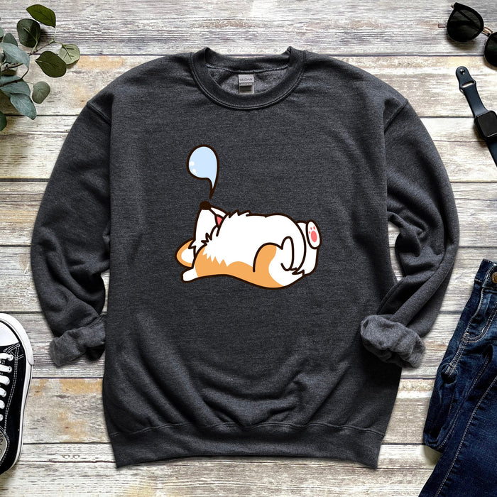 Cute Sleeping Dog Sweatshirt |Meme Shirt Japanese Streetwear Shiba Inu Corgi Puppy Dogecoin Doge Anime Japan Cartoon Nap Snoozing