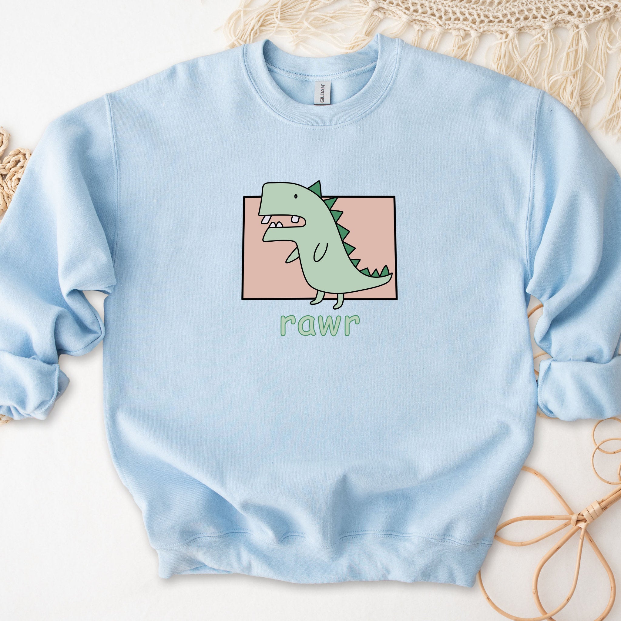 Crooked Toothed T-Rex "Rawr" Sweatshirt