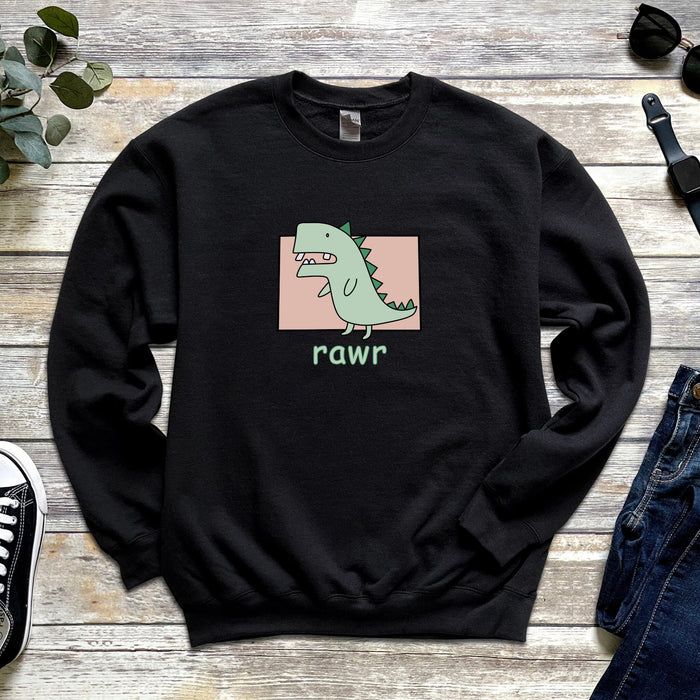 Crooked Toothed T-Rex "Rawr" Sweatshirt