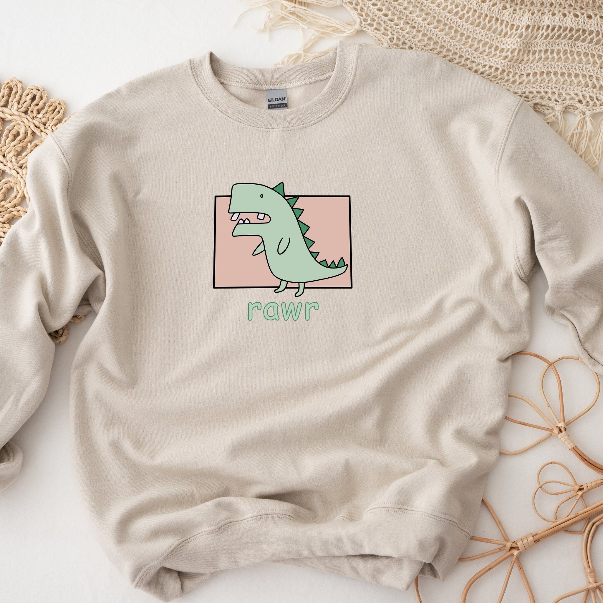 Crooked Toothed T-Rex "Rawr" Sweatshirt