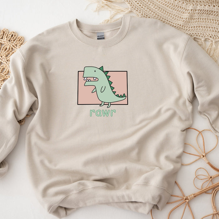 Crooked Toothed T-Rex "Rawr" Sweatshirt